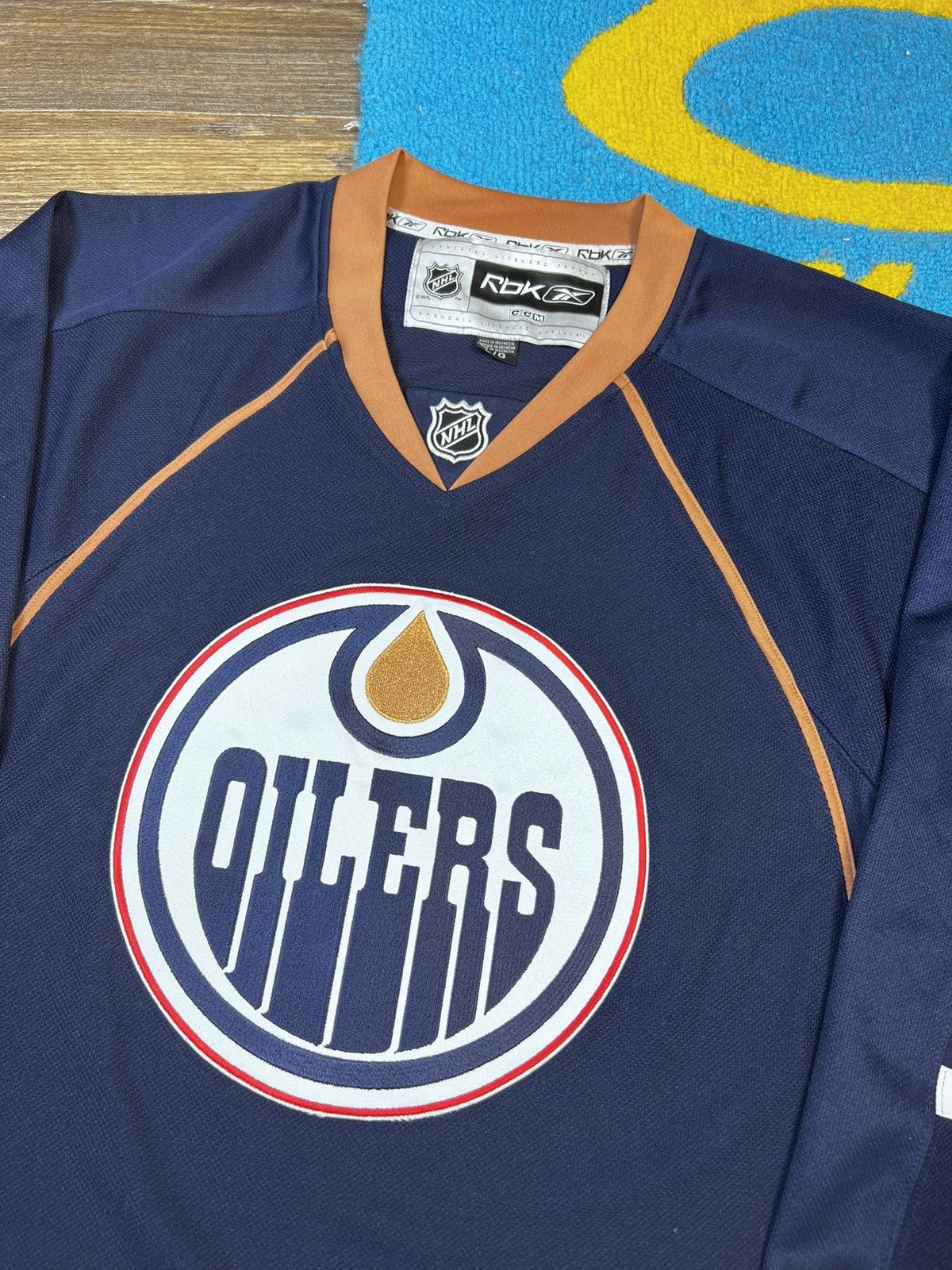NHL × Reebok NWT Edmonton Oilers Reebok Long Sleeve Blank Blue Jersey Size US L / EU 52-54 / 3 - 8 Thumbnail
