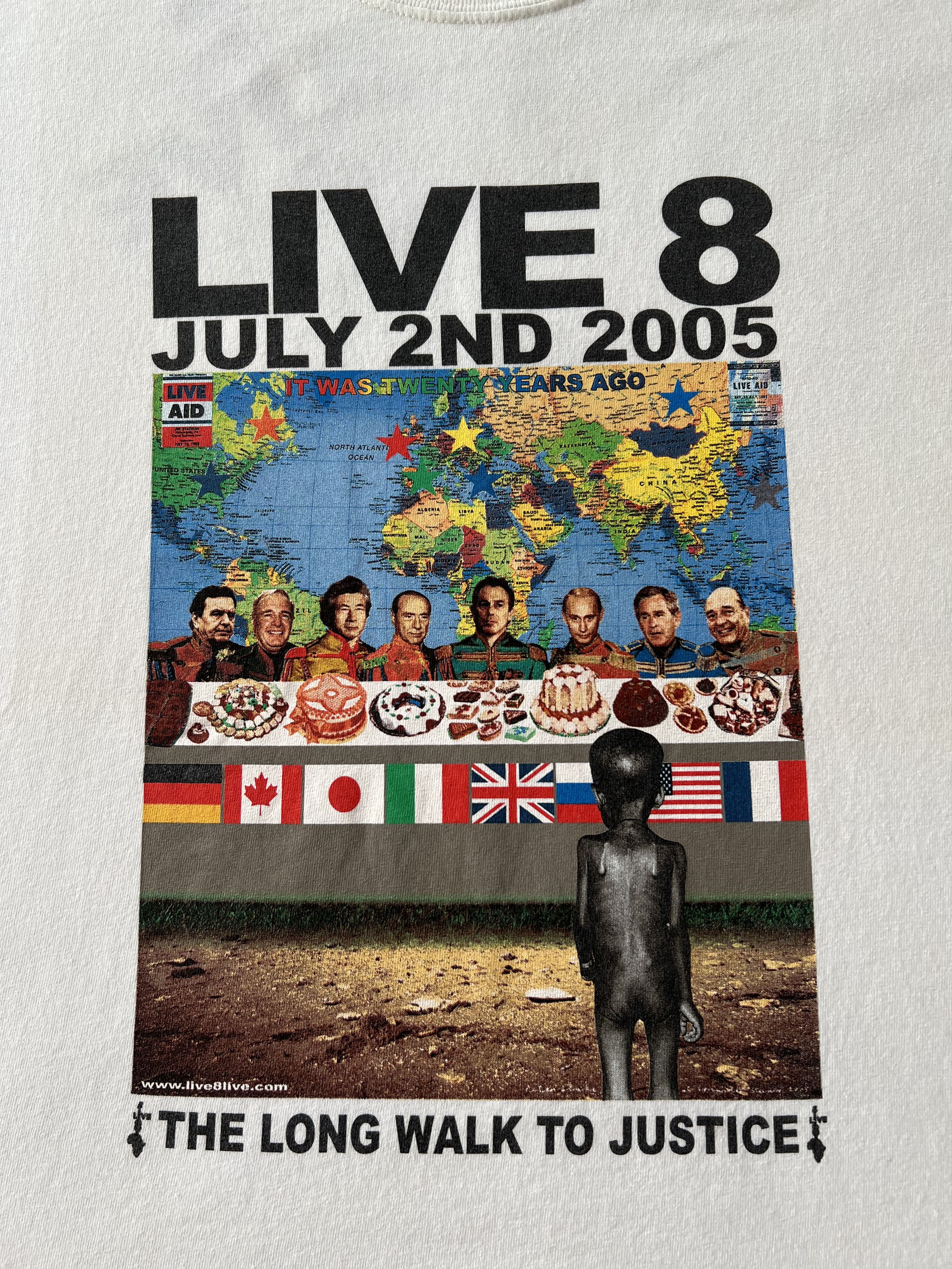Band Tees Vintage 2005 Live 8 Festival The Long Walk To Justice Tshirt Size US XL / EU 56 / 4 - 4 Thumbnail