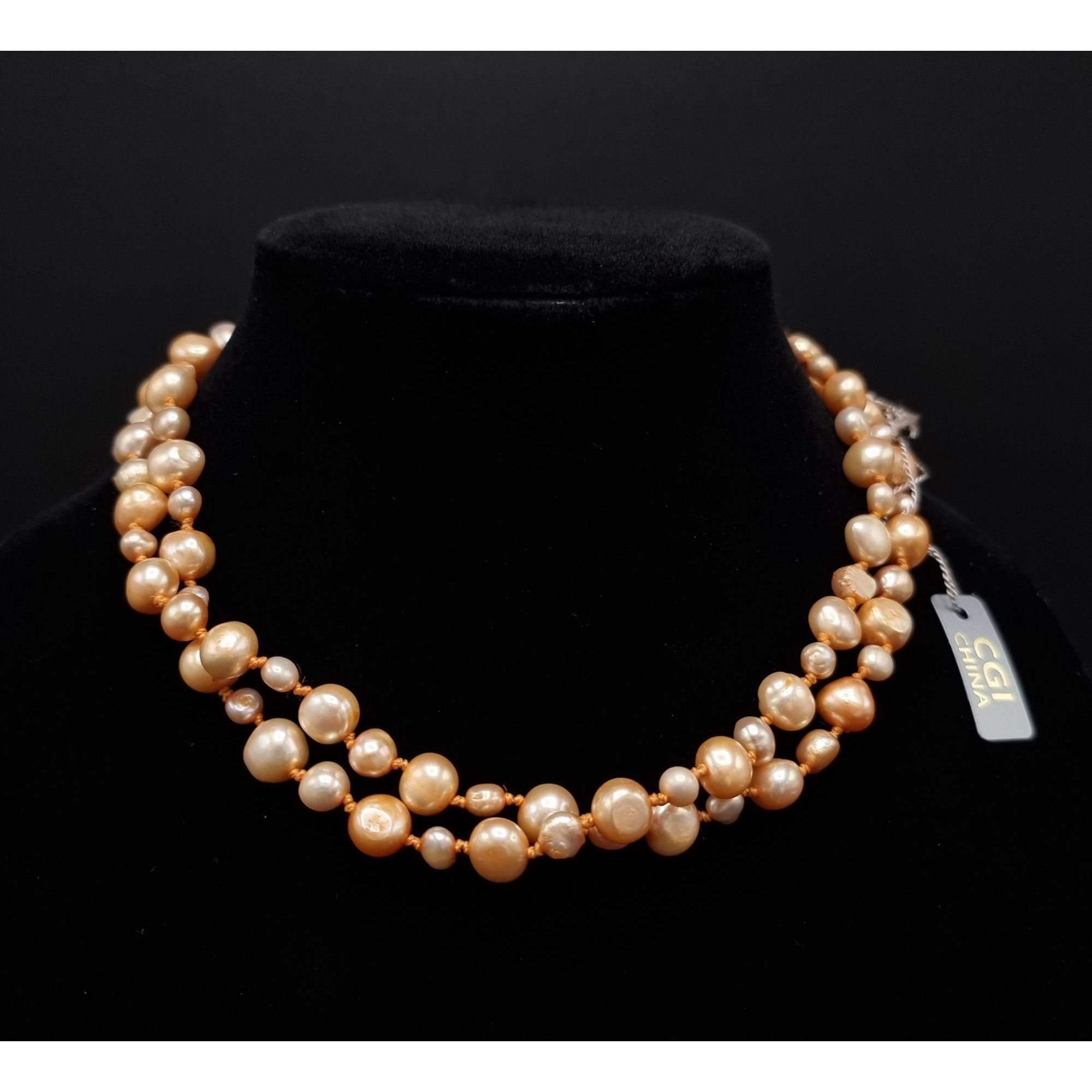 Vintage CGI Freshwater Pearl Long Necklace Hand-Knotted Natural Irid Size ONE SIZE - 1 Thumbnail