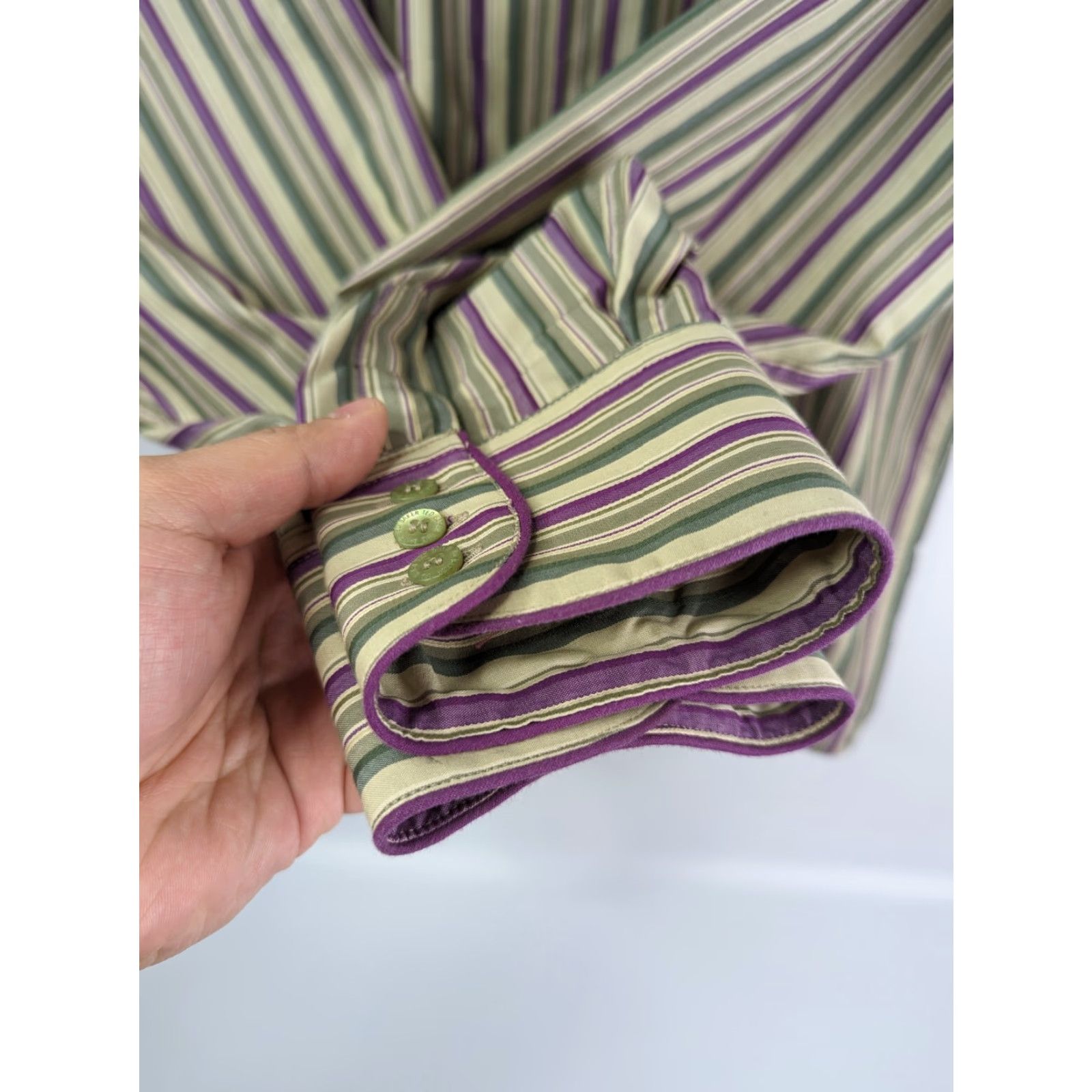 Ted Baker Ted Baker Specialist London Men's Shirt Button-Up Long Sleeve Striped Size 5 Multicolor Cotton Size US S / EU 44-46 / 1 - 3 Thumbnail
