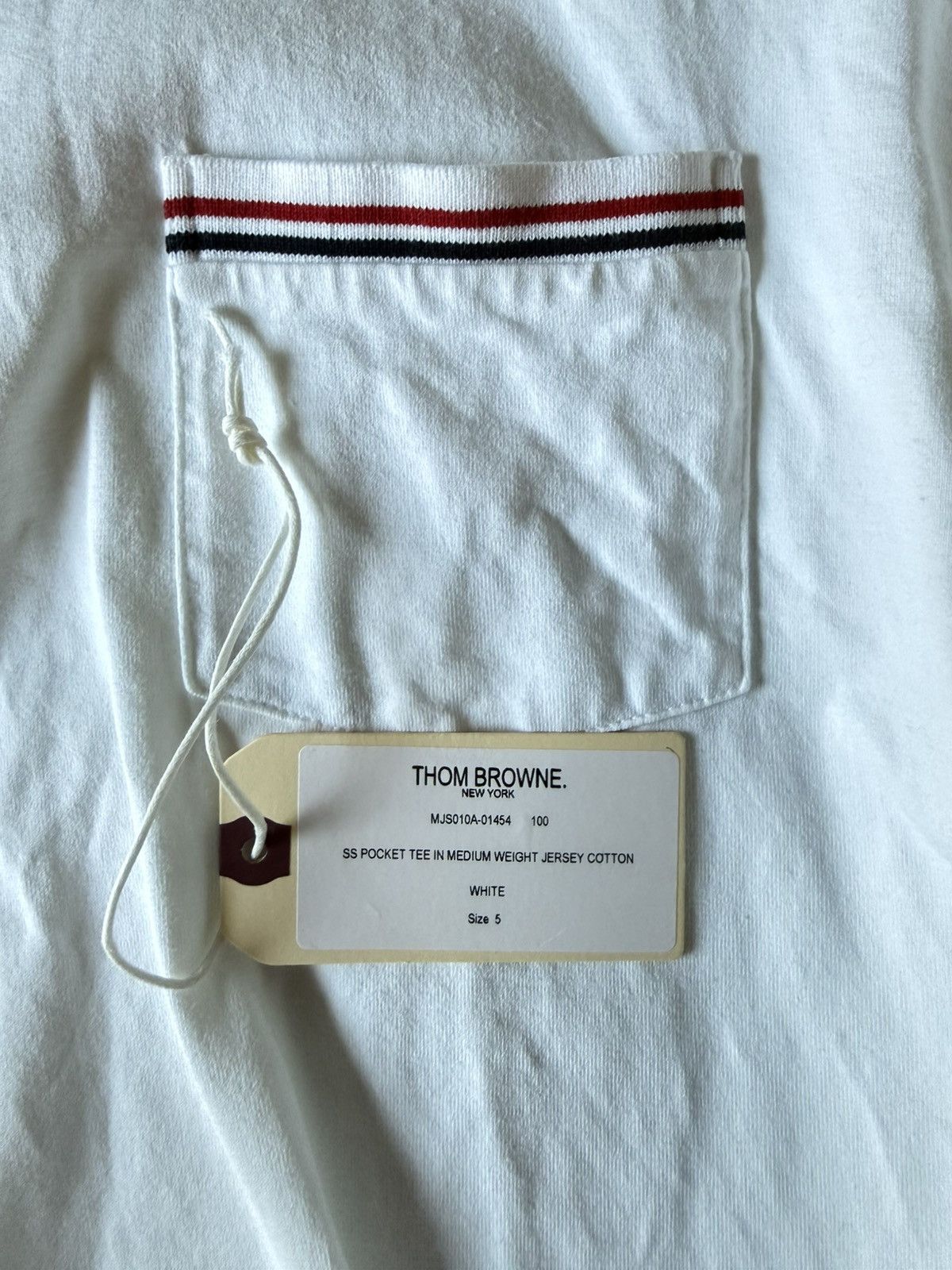 Thom Browne Thom Browne White Logo Pocket T-Shirt Size US L / EU 52-54 / 3 - 4 Thumbnail