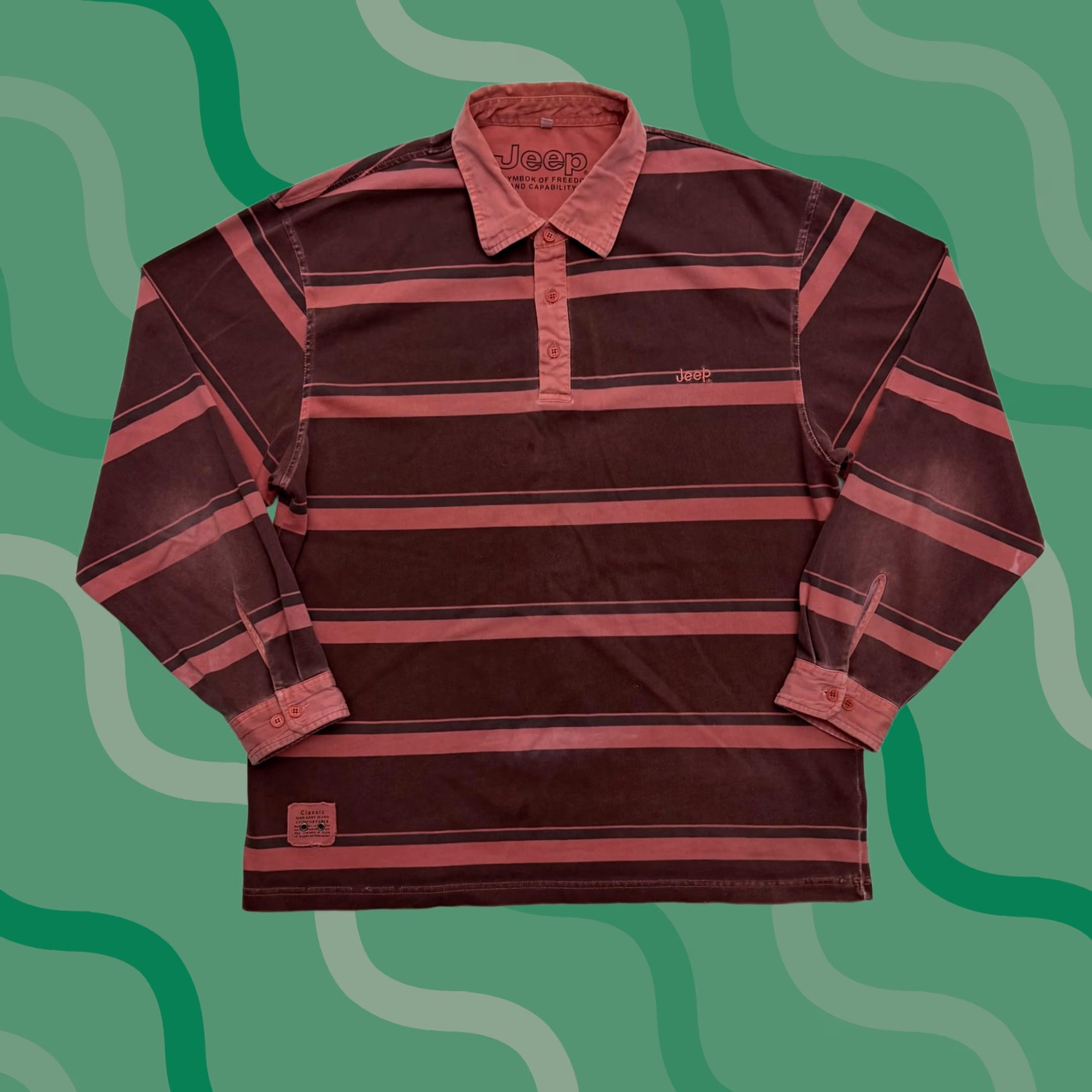 Jeep Jeep Rugby Polo Shirt Mens 2XL Red Stripe Long Sleeve Logo Casual Size US XXL / EU 58 / 5 - 1 Thumbnail