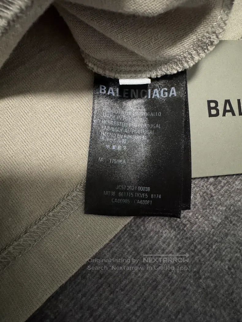 Balenciaga Balenciaga Khaki Destroyed QR Code Printed Short Sleeve Size US M / EU 48-50 / 2 - 4 Thumbnail