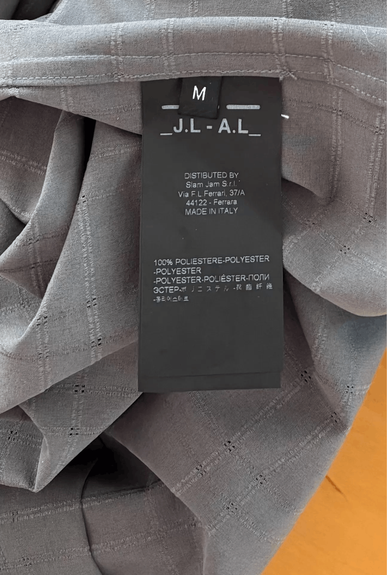_J.L-A.L_ JLAL Men's Grey Checkered Pleated Long Sleeve Shirt Ｑ21 Size US M / EU 48-50 / 2 - 2 Thumbnail