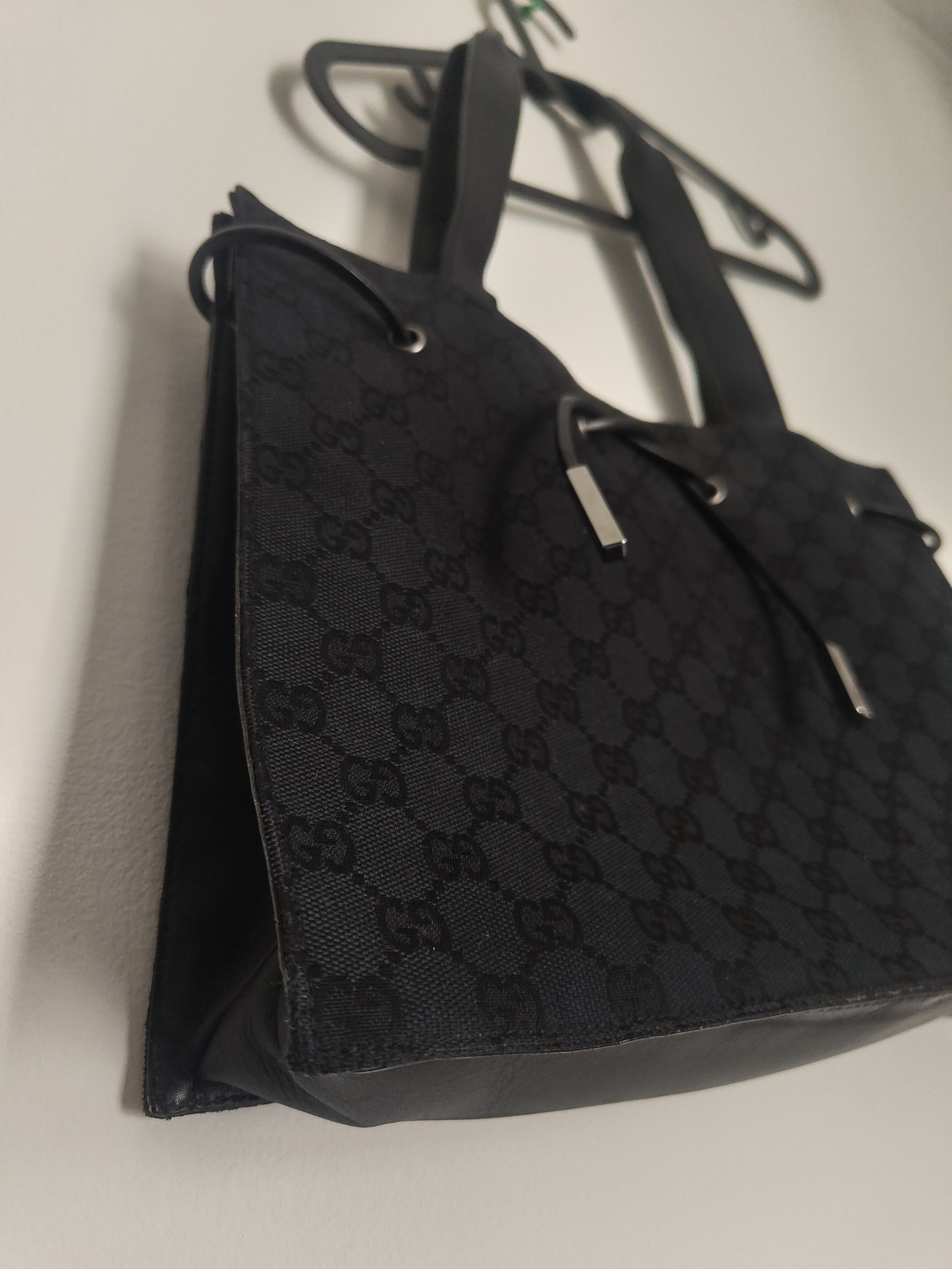 Gucci Vintage 00s Gucci Black GG Canvas Tote Bag Size ONE SIZE - 2 Thumbnail