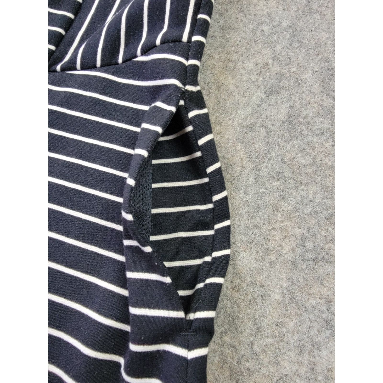ExOfficio ExOfficio Dress Womens M Black White Stripe Keyhole Back Ponte Fit & Flare Sleeveless Knee Length Pockets Size M / US 6-8 / IT 42-44 - 3 Thumbnail