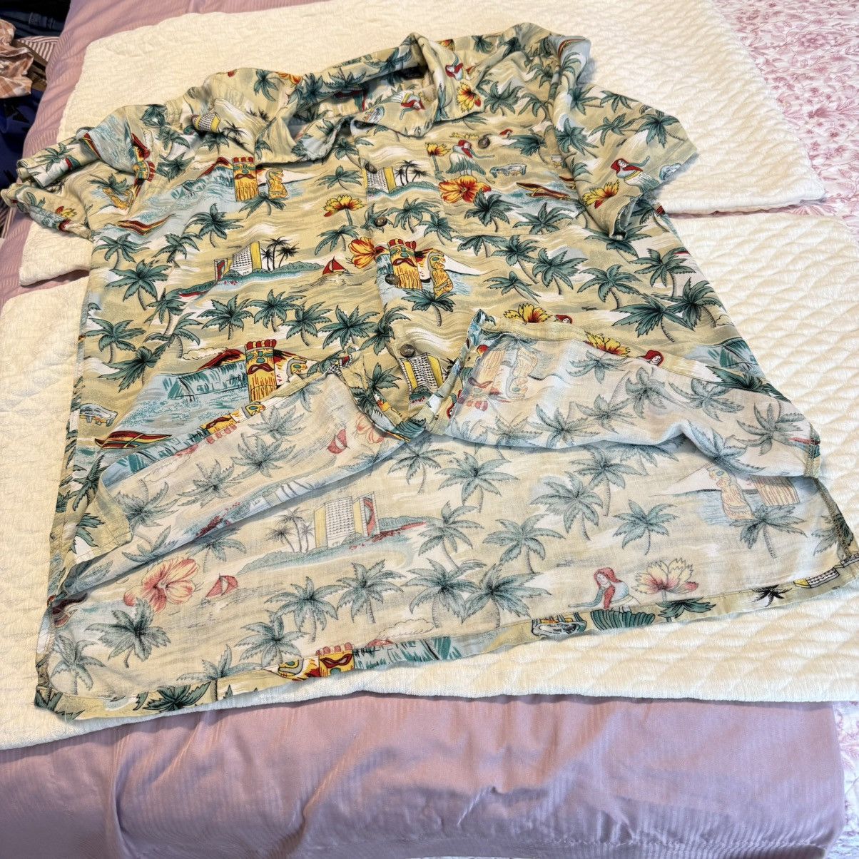 Other Vintage 90s Hawaiian Button Up Shirt Men’s XL Hula Tiki Size US XL / EU 56 / 4 - 8 Thumbnail