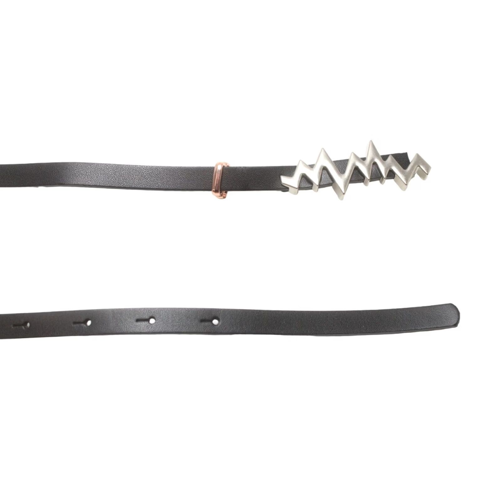Cop Copine COP COPINE Belt Women's SMALL Leather Press Stud Closure Waist Black Skinny Leather Belt Size ONE SIZE - 2 Thumbnail