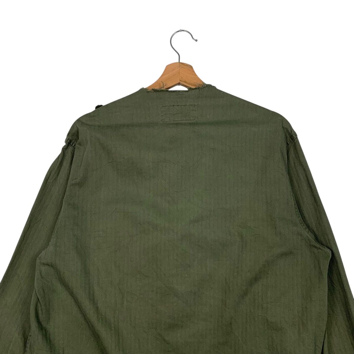 Vintage 74’ Dutch Army HBT Fatigue Jacket Cutoff Collar #1668-C74 Size US L / EU 52-54 / 3 - 8 Thumbnail