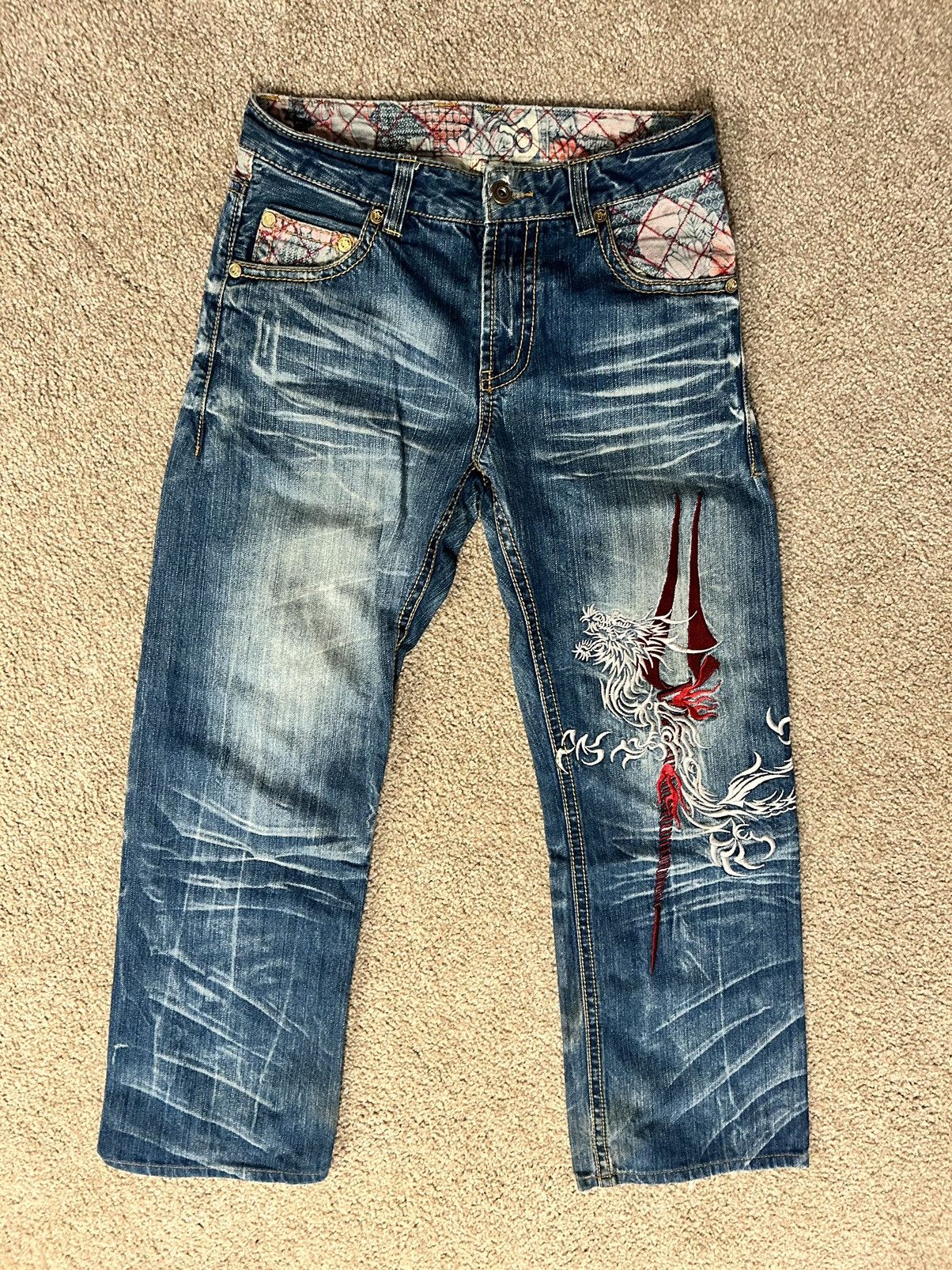 Japanese Brand Neon Genesis Evangelion X Nishiki Embroidered Jeans | Grailed