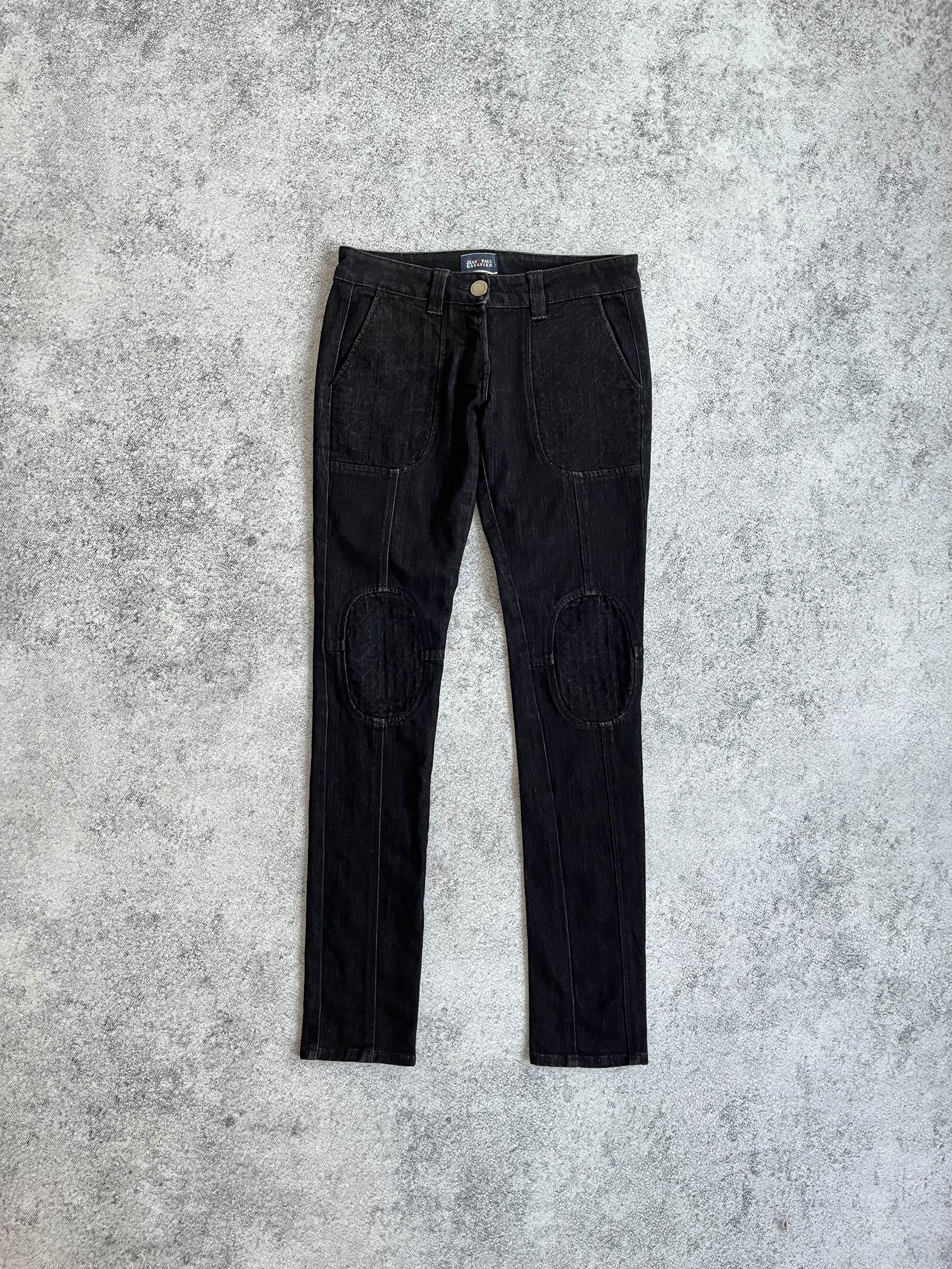 image of Jean Paul Gaultier Biker Denim Pants in Navy, Women's (Size 27)