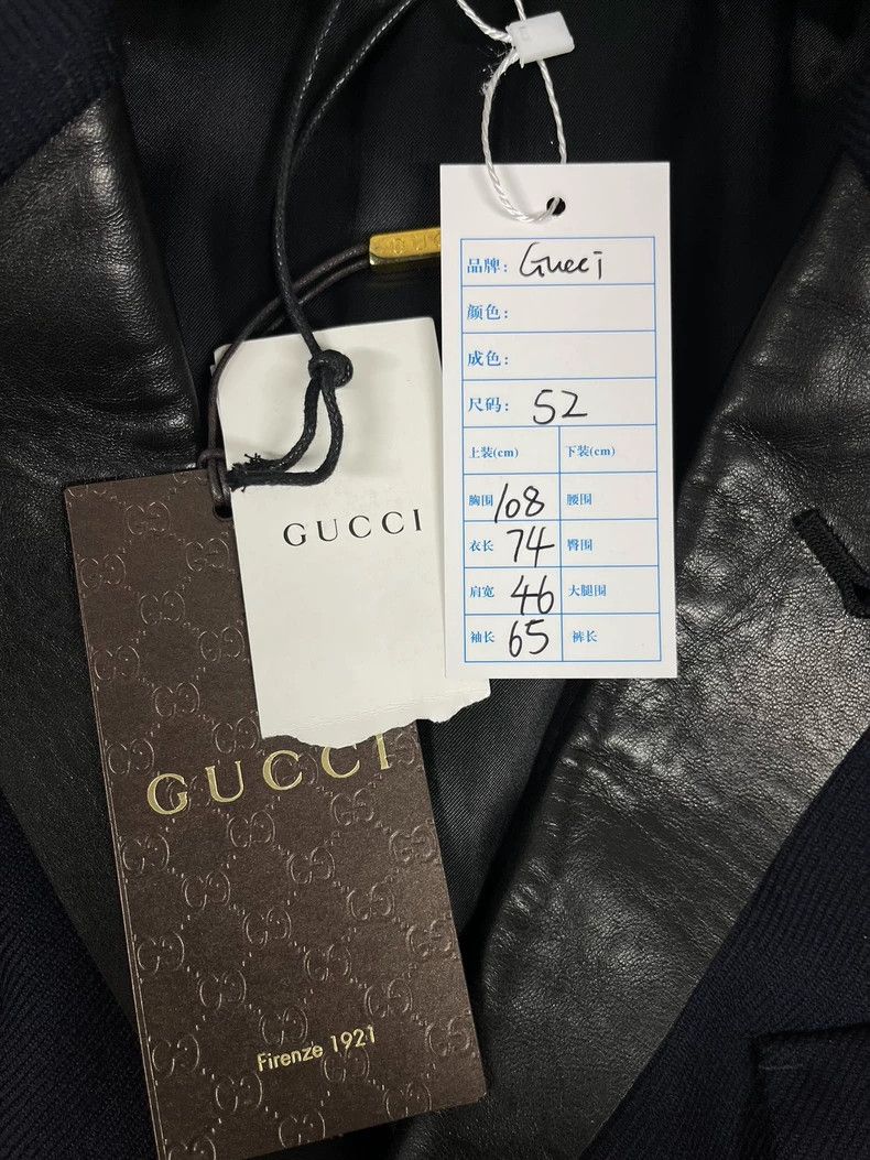 Gucci Gucci Black and blue stitching wool pocket jacket 2502-Next Size 52R - 3 Thumbnail