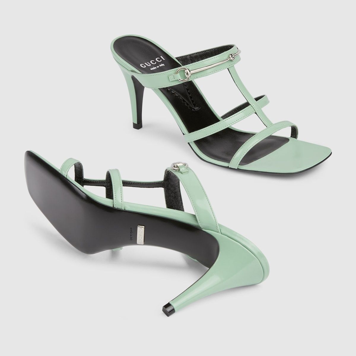 Gucci o1s1wg110125 Slim Horsebit Slide Sandals in Mint Green Size US 6.5 / IT 36.5 - 5 Thumbnail