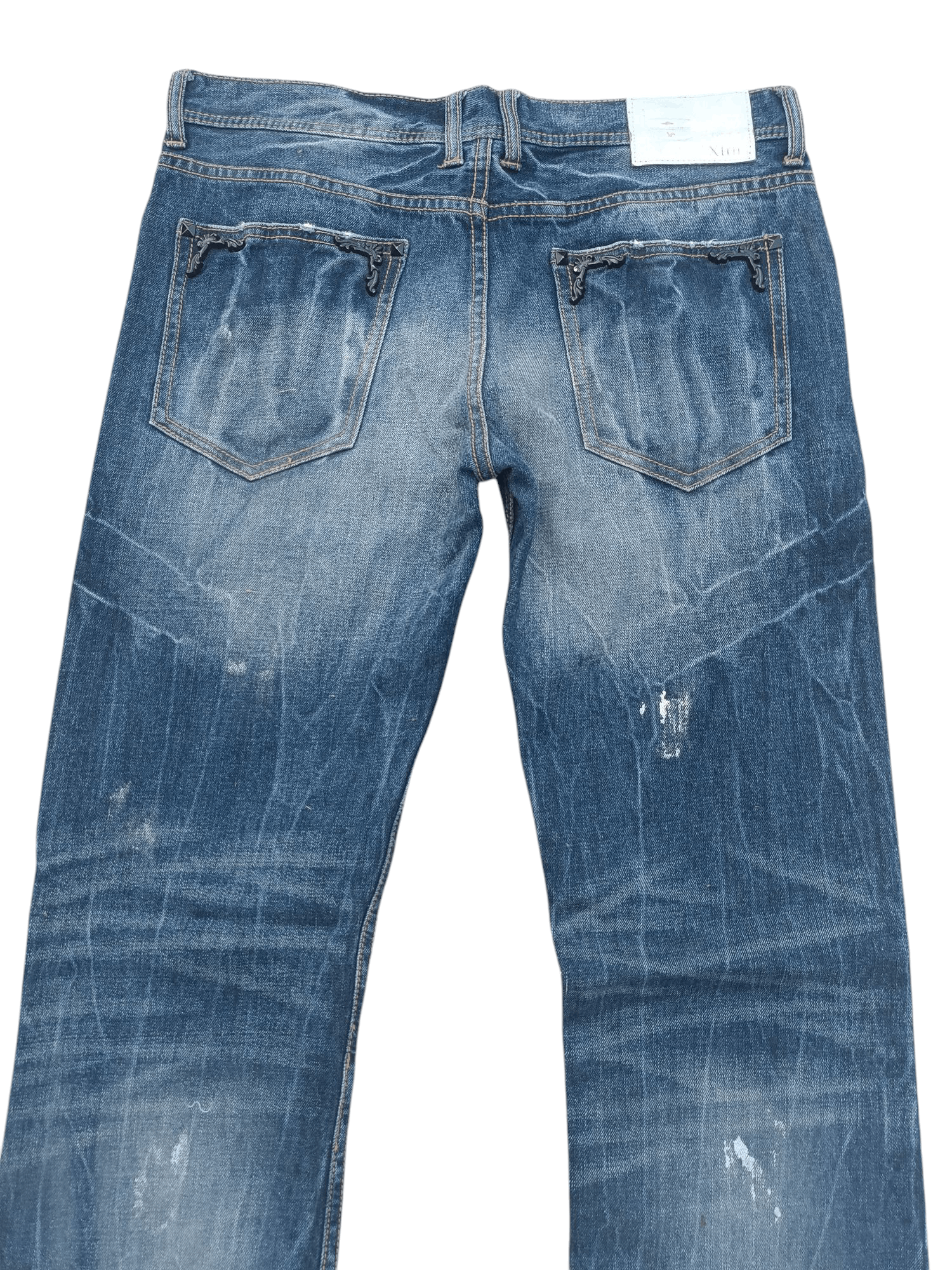 Japanese Brand × Seditionaries FIRE 🔥 Japanese Painted Faded Flare Stud Jeans 🔥 E065 Size US 34 / EU 50 - 14 Thumbnail