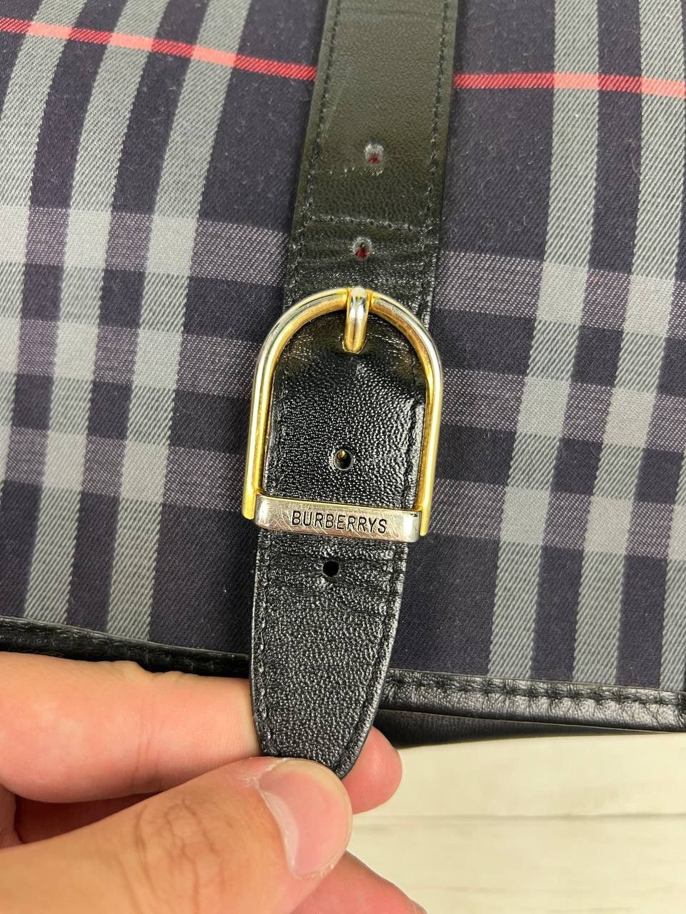 Burberry Burberrys Nova Check Blue Leather Crossbody Shoulder Bag Size ONE SIZE - 4 Thumbnail