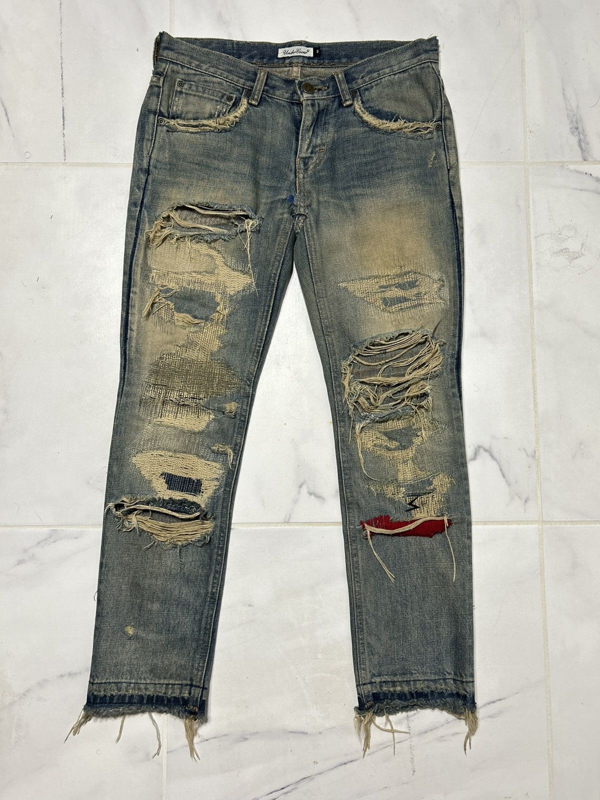 Undercover AW04 Undercover 68 Red Yarn Denim Size 26" / US 2 / IT 38 - 1 Thumbnail