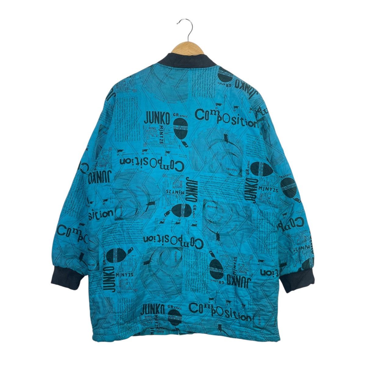 Junko Shimada Vintage Junko Koshino Composition Graphic Puffer Jacket Size US L / EU 52-54 / 3 - 4 Thumbnail