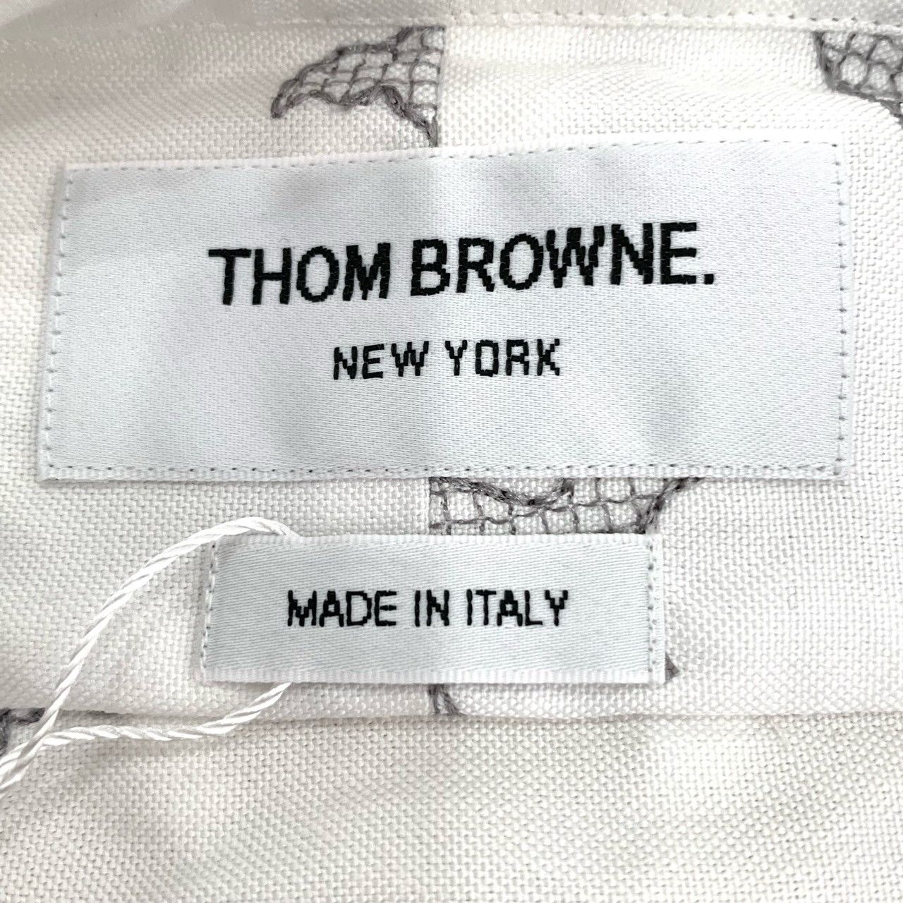 Thom Browne Thom Browne Whale Embroidered Print White Cotton Lapel Shirt Size US S / EU 44-46 / 1 - 5 Thumbnail