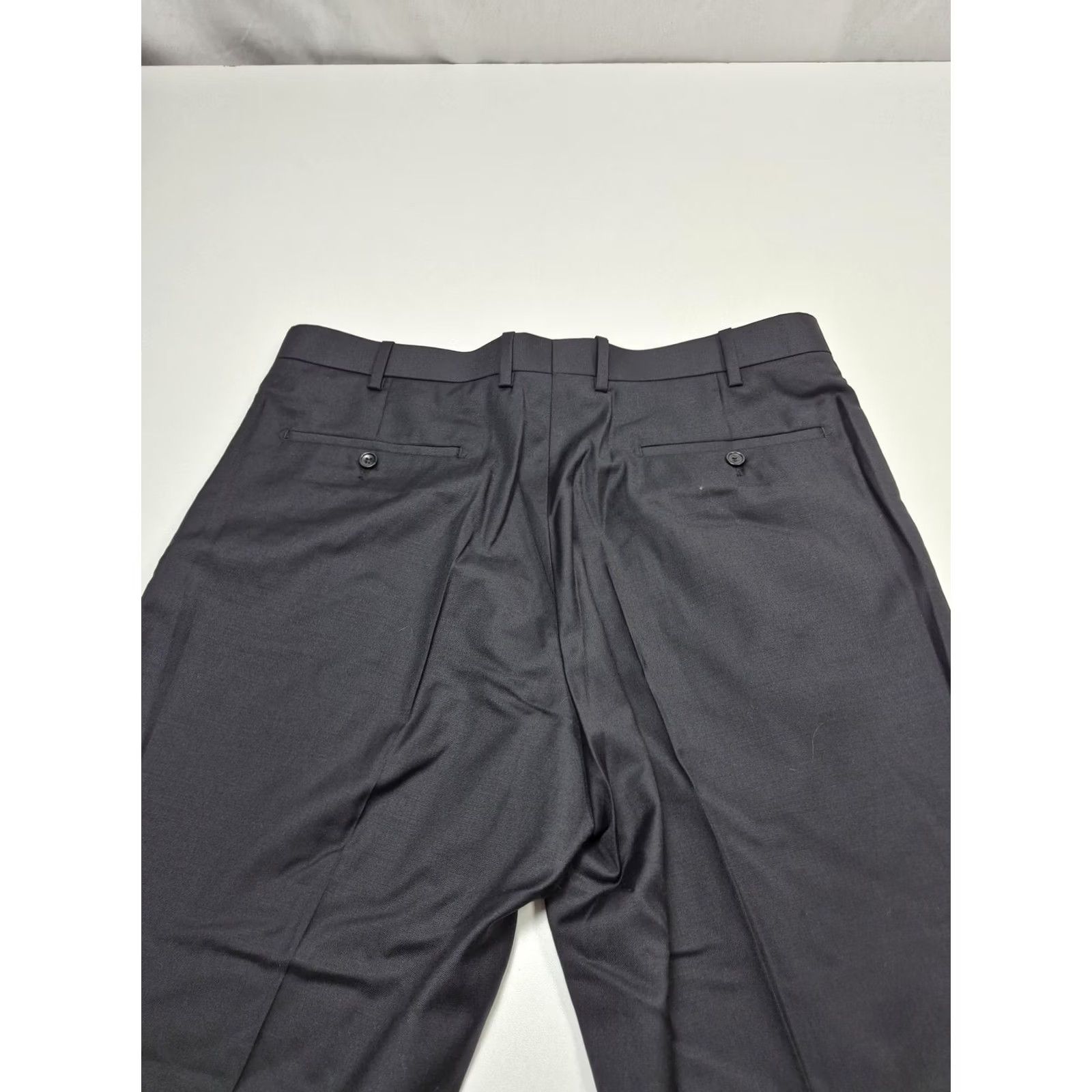 Pronto Uomo Prontomoda Dress Pants Mens 38x36 Black Wool Super 140s Flat Front Unhemmed NWT Dress Pants Mens 38 Black Wool Size US 38 / EU 54 - 7 Thumbnail