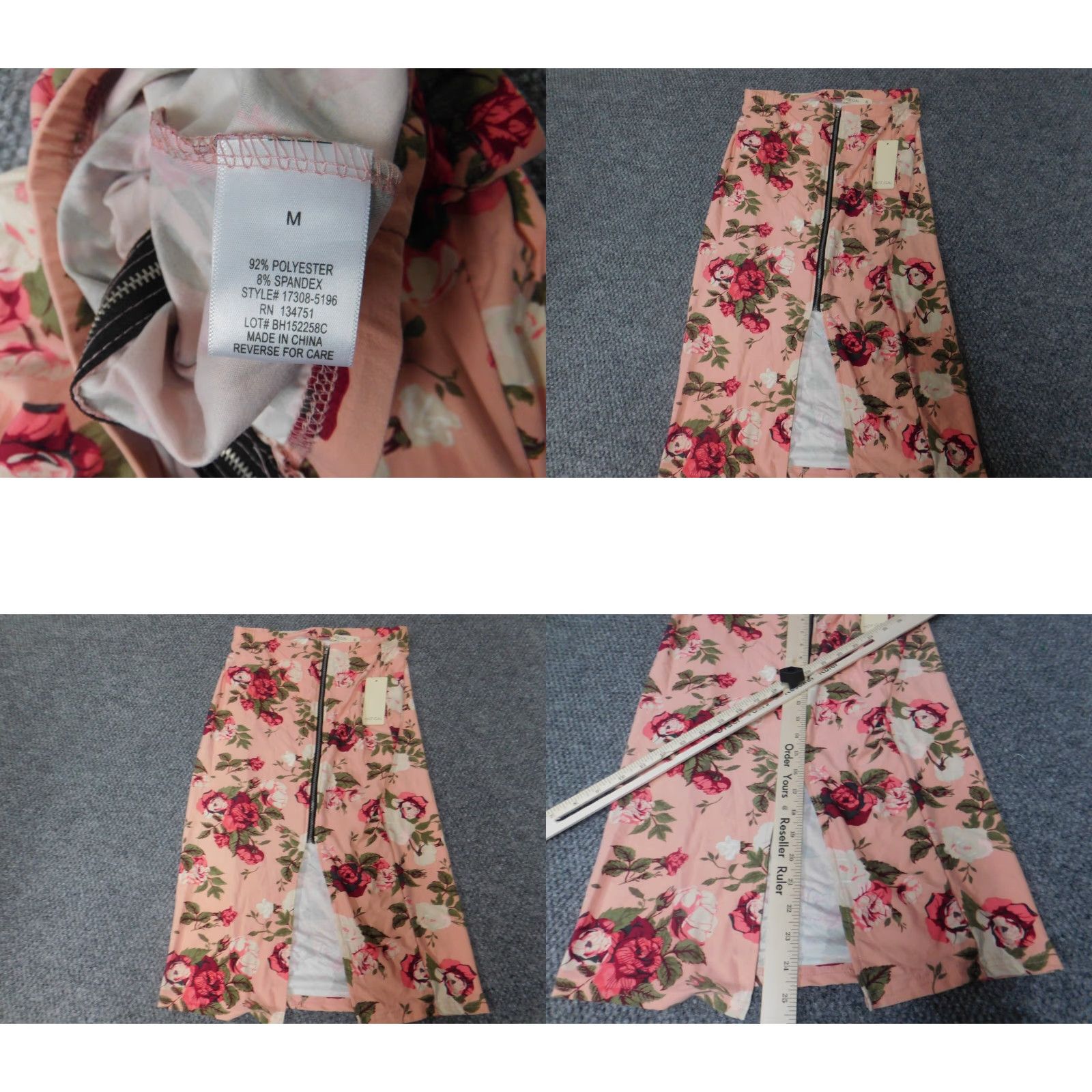 Pinko Hot Gal Skirt Womens Midi Pink Floral Zip Zipper Straight Pencil Lined Regular Size M Size 32" / US 10 / IT 46 - 8 Thumbnail