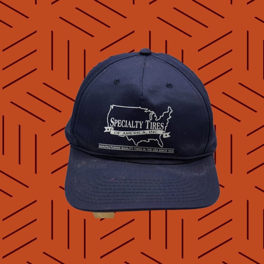 Logo 7 Specialty Tires Trucker Hat Men's Adjustable Navy USA Map Logo Size ONE SIZE - 1 Thumbnail