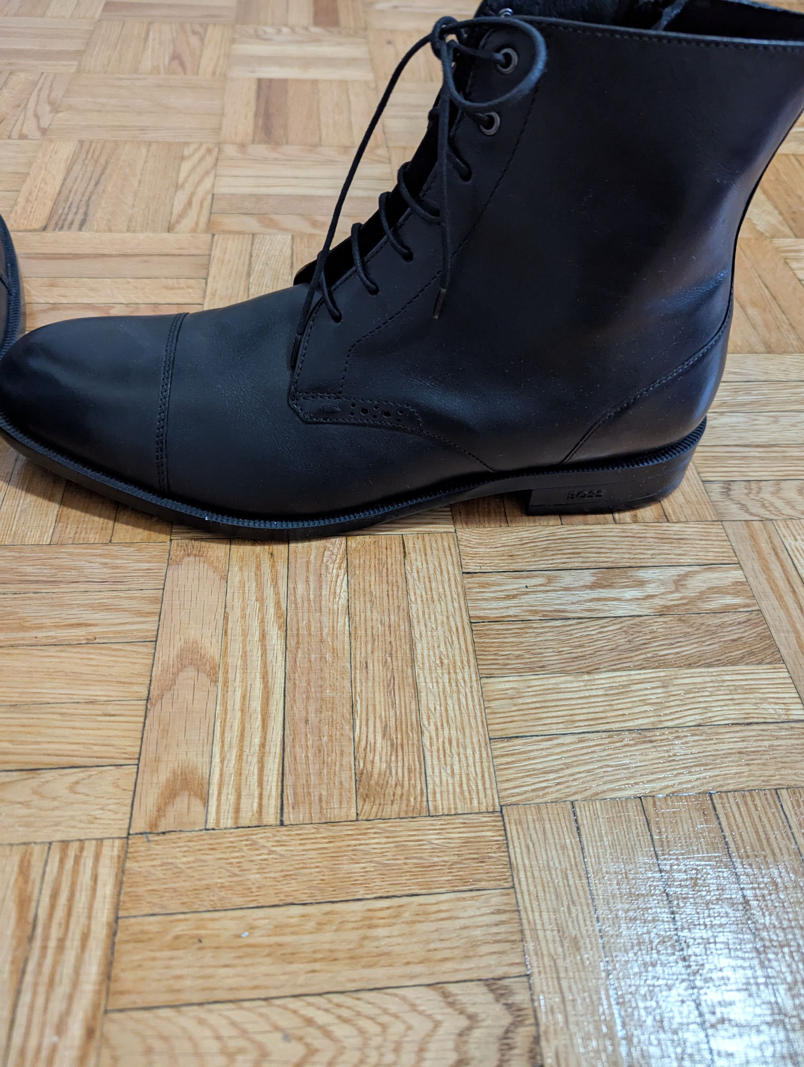 Hugo Boss BOSS black leather lace-up boots Size US 11 / EU 44 - 5 Thumbnail