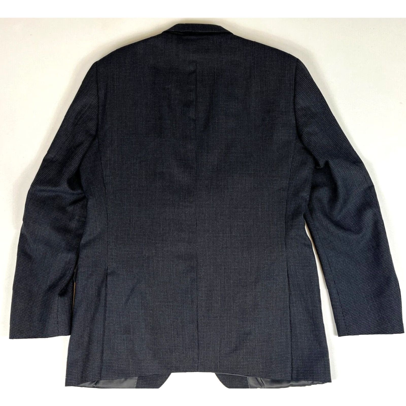 Peter Millar Peter Millar Blazer 42 Charcoal Wool Single-Breasted Two-Button Mens Jacket Coat Sports Coat Check Vintage/Designer Jacket Size 42R - 4 Thumbnail