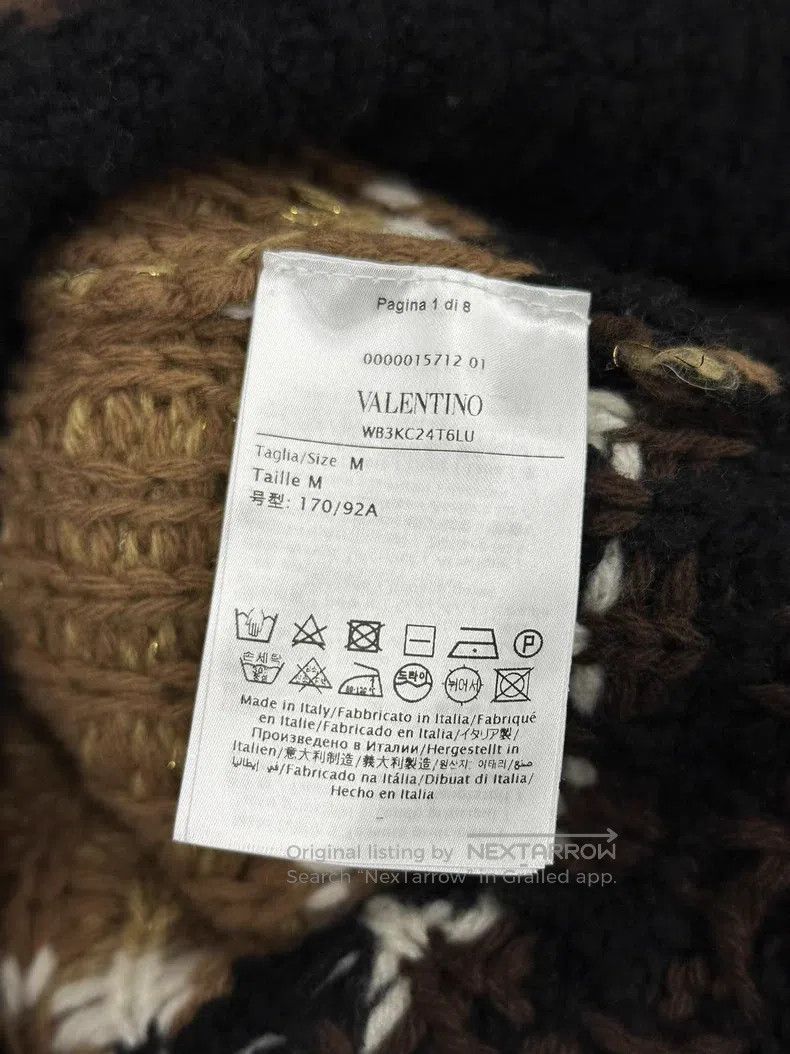 Valentino Valentino Wool striped monogram knit sweater with long sle Size M / US 6-8 / IT 42-44 - 5 Thumbnail