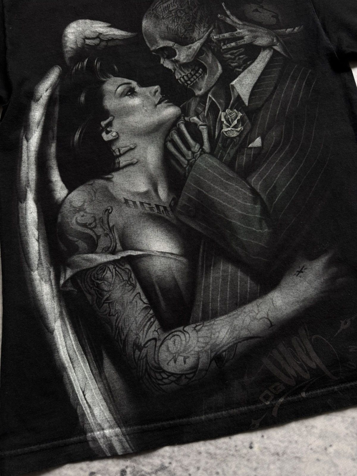GHOSTEMANE × Vintage ☠️Vintage big logo tatoo style tee beautiful Sexy Girl Skull Size US M / EU 48-50 / 2 - 5 Thumbnail