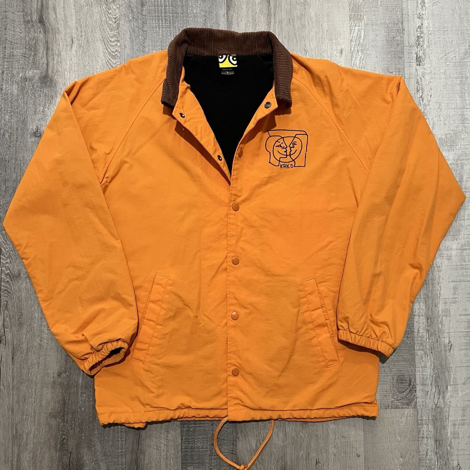 Krooked Krooked Skateboards MoonSmile Gonz Orange Coach Snap Jacket Size US L / EU 52-54 / 3 - 1 Thumbnail