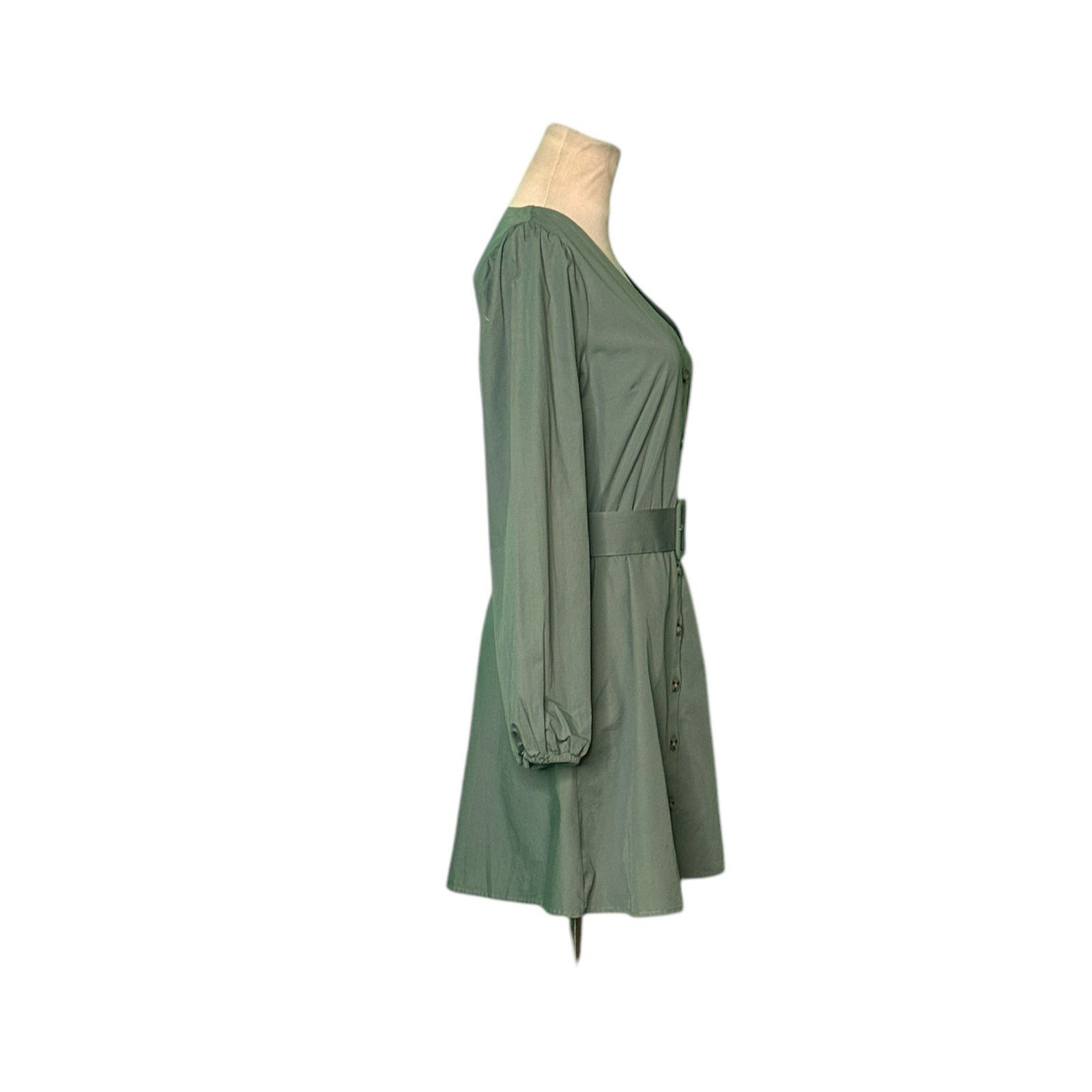 H&M H&M Divided green long sleeves shirt mini dress size Small Size S / US 4 / IT 40 - 7 Thumbnail