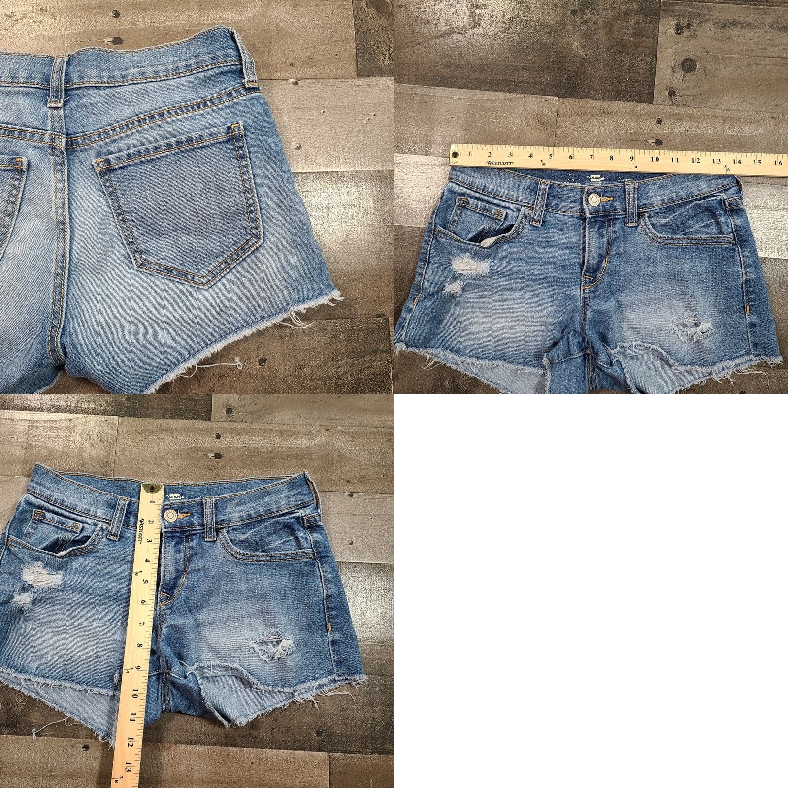 Old Navy Old Navy Shorts Shorts Womens 0 Blue Cut-Off Low Rise Stretch Distress Stone Wash Denim Size 27" / US 4 / IT 40 - 8 Thumbnail