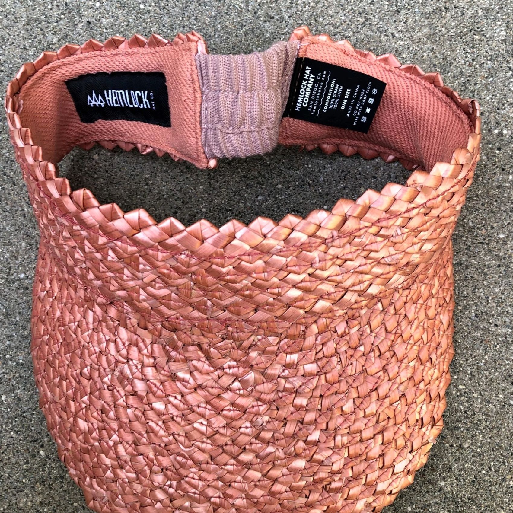 CO Hemlock Hat Co Visor Hat Women One Size 100% Linen Straw Pink Cap San Diego Size ONE SIZE - 3 Thumbnail
