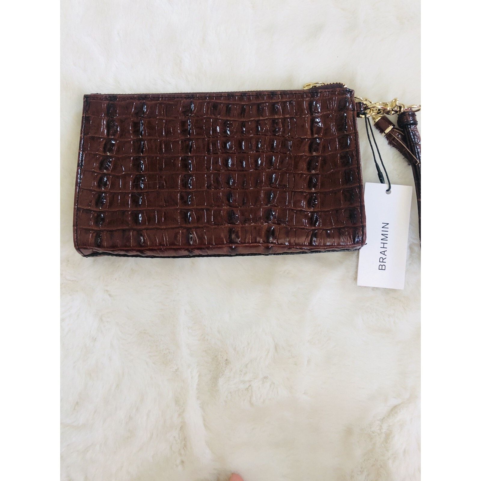 BRAHMIN Brahmin Brown Assorted La Scala Wristlet Leather B000518 Size ONE SIZE - 2 Thumbnail