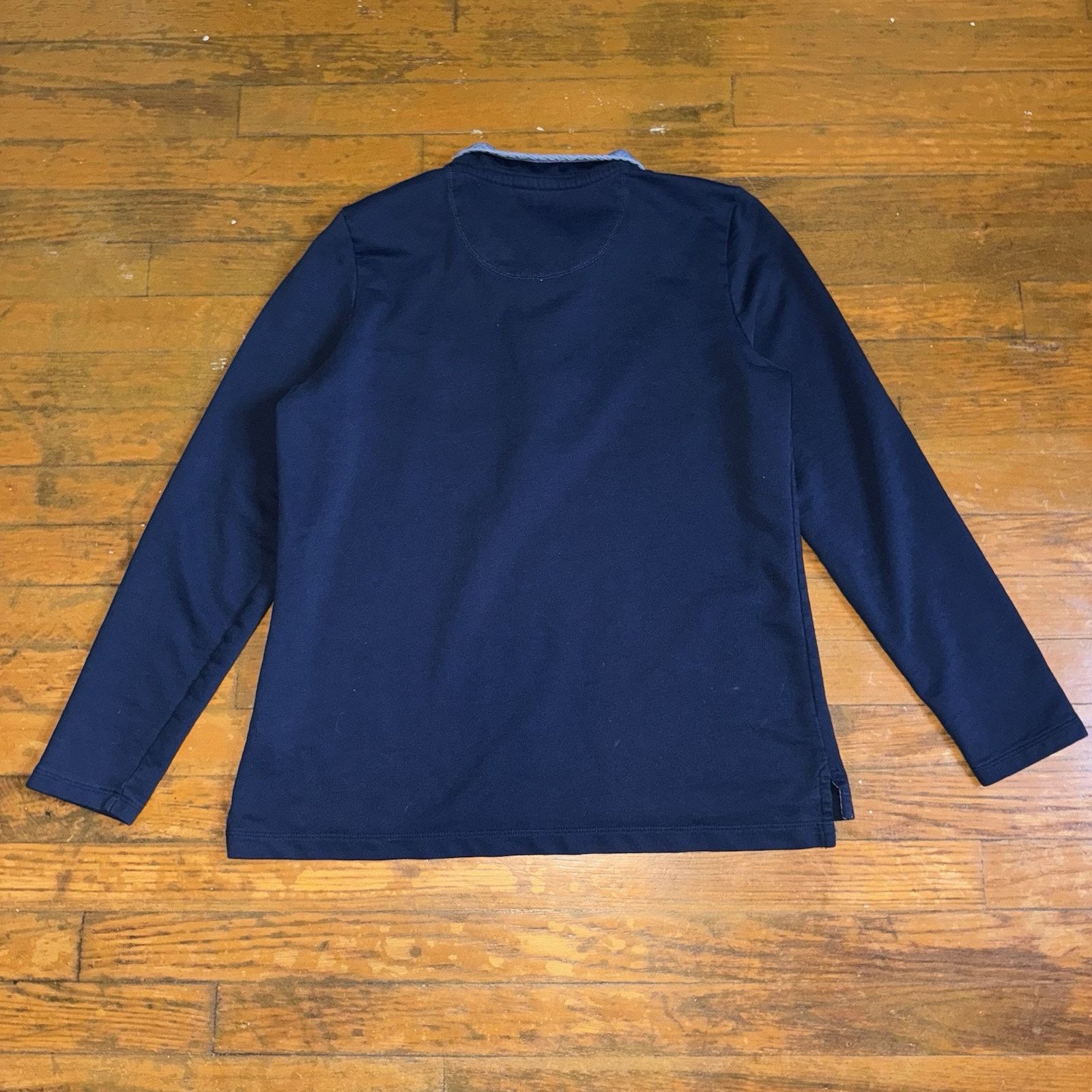 L.L. Bean L.L. Bean Pullover Sweater Mens Large shrunk Navy 1/4 Button Size US M / EU 48-50 / 2 - 2 Thumbnail