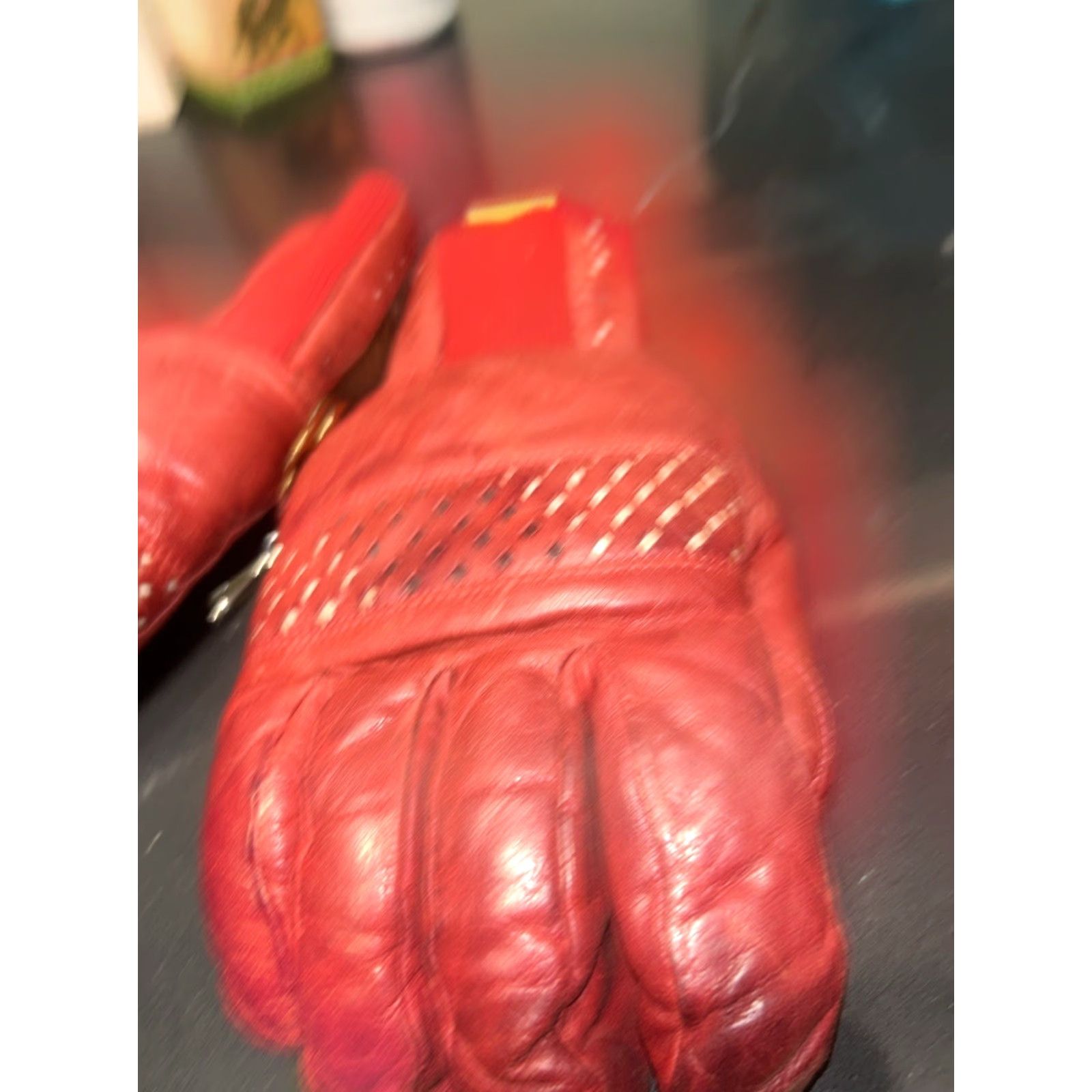 Vintage Grandoe Mens Leather Finger Slot Mittens Small VTG Ski Gloves EUC Size ONE SIZE - 3 Thumbnail