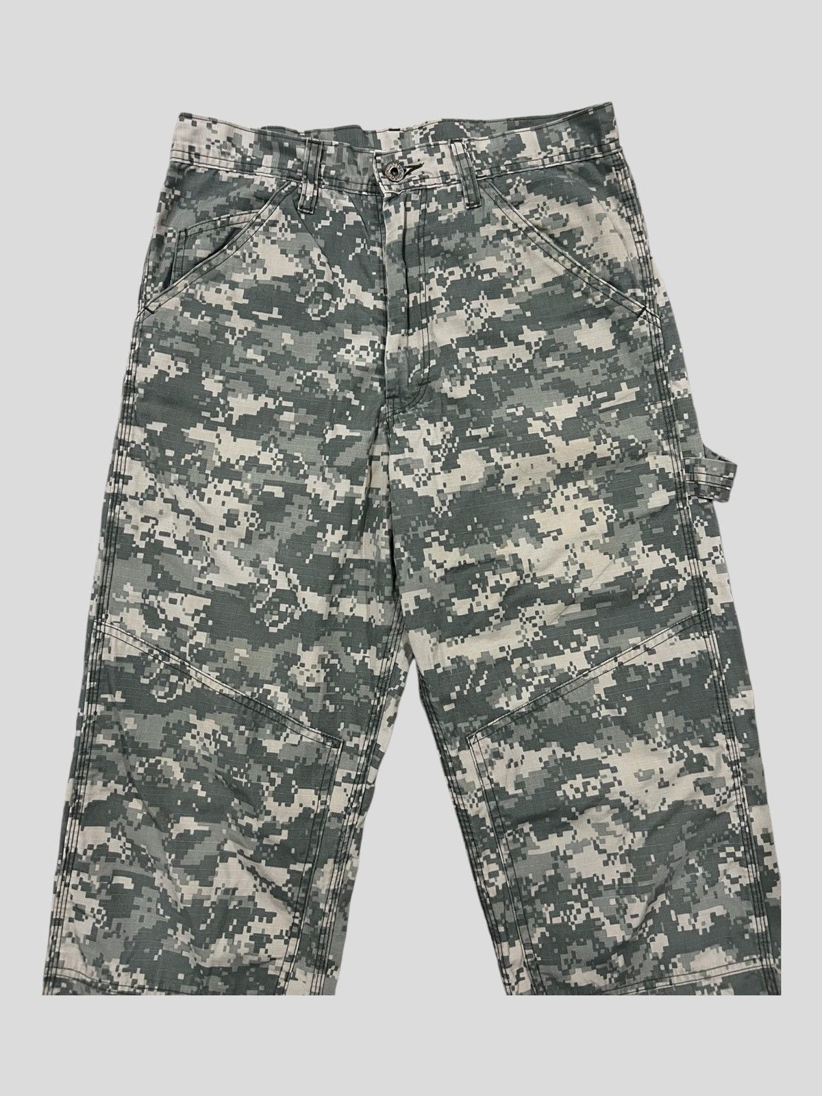 Post Overalls Vintage Post O'alls Digital Camo Wide Leg Carpenter Pants Size US 30 / EU 46 - 4 Thumbnail