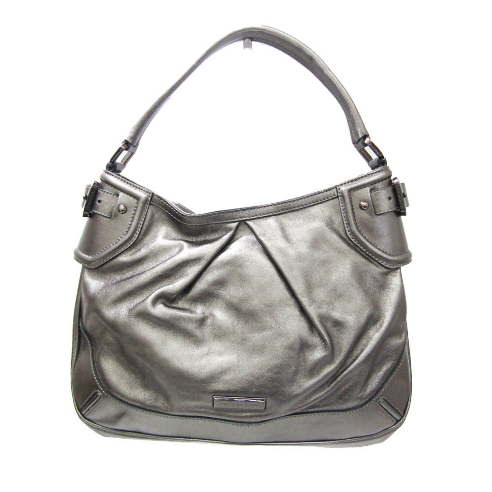 Burberry - Grey Leather Tote Bag (Pre-Owned) Size ONE SIZE - 1 Thumbnail