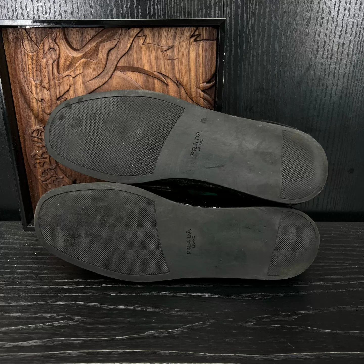 Prada Prada Patent Leather Black Flat Shoes Size 37 Size US 6.5 / IT 36.5 - 3 Thumbnail