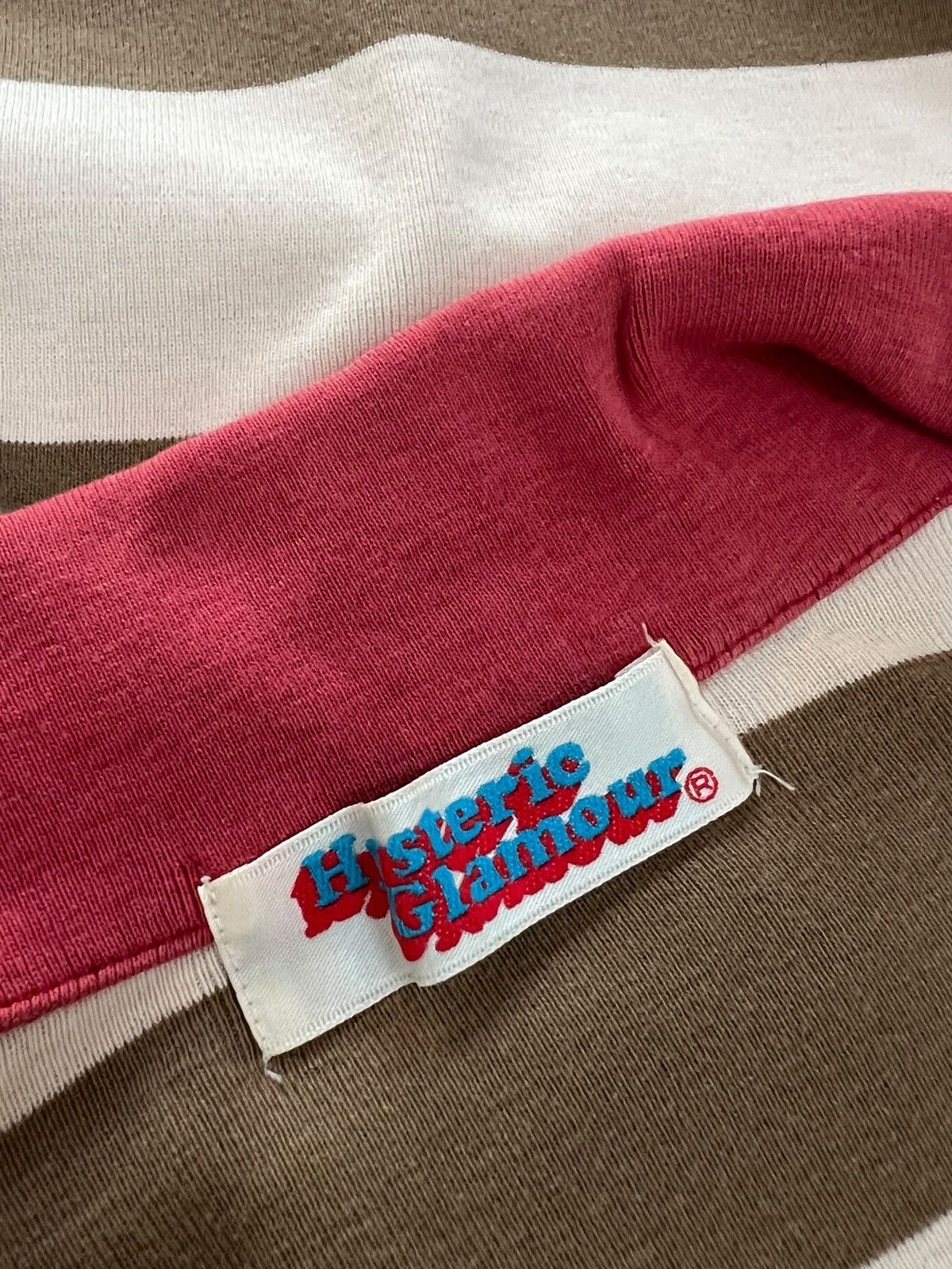 Hysteric Glamour 1990s HG ‘I ❤️ Hysteric” Stripes Wide Neck Polo Shirt Size XS / US 0-2 / IT 36-38 - 10 Thumbnail