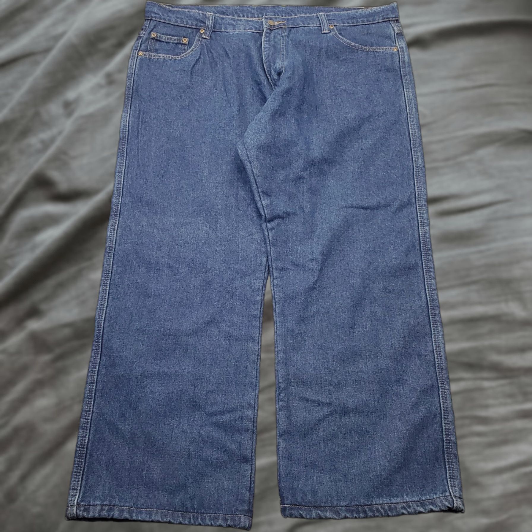 Vintage Smith's Workwear Straight Jeans Mens 42x30 Blue Denim Stretch Comfort Streetwear Size US 42 / EU 58 - 1 Thumbnail
