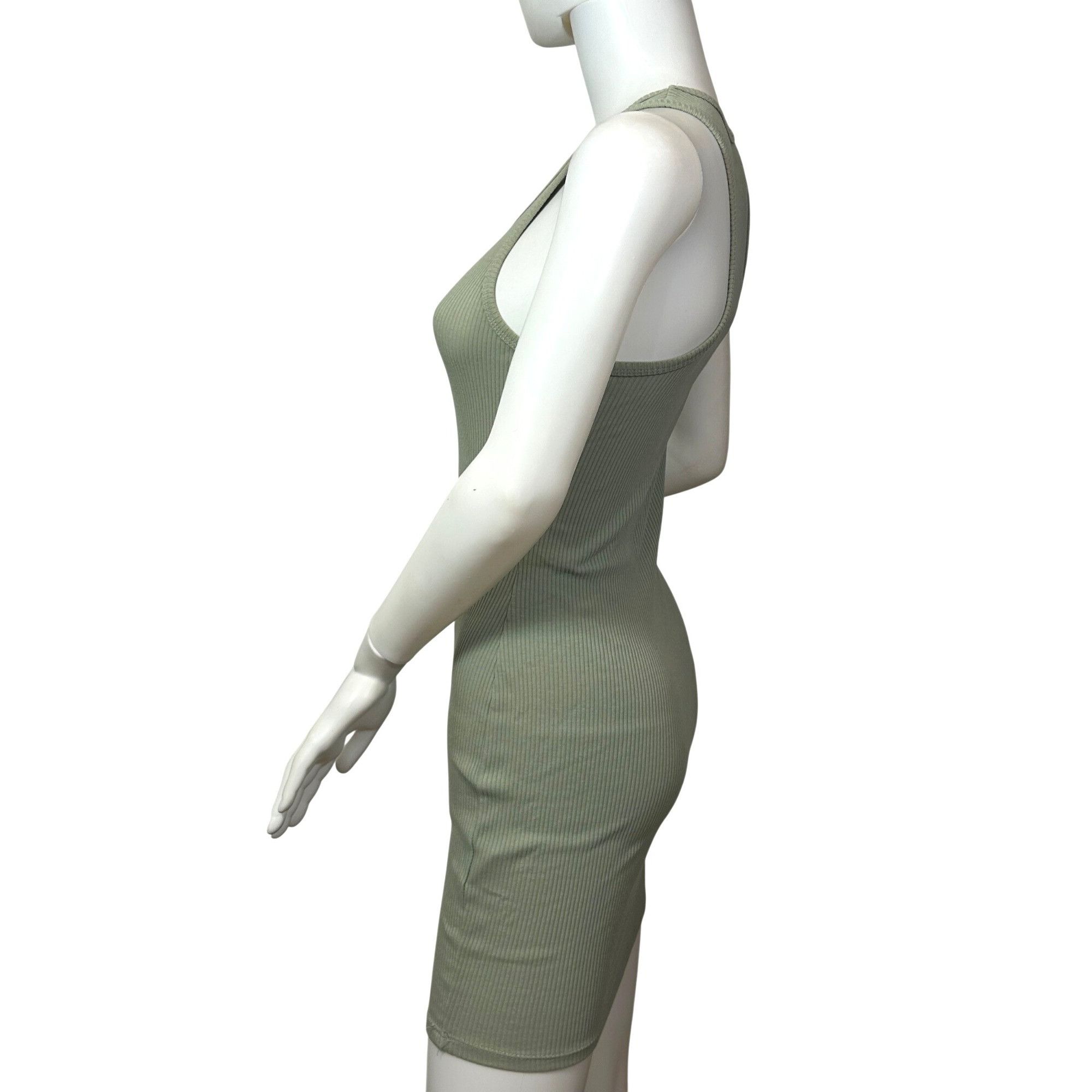Cotton On Cotton On Racerback Dress S Sage Green Bodycon Ribbed Mini S Size S / US 4 / IT 40 - 3 Thumbnail