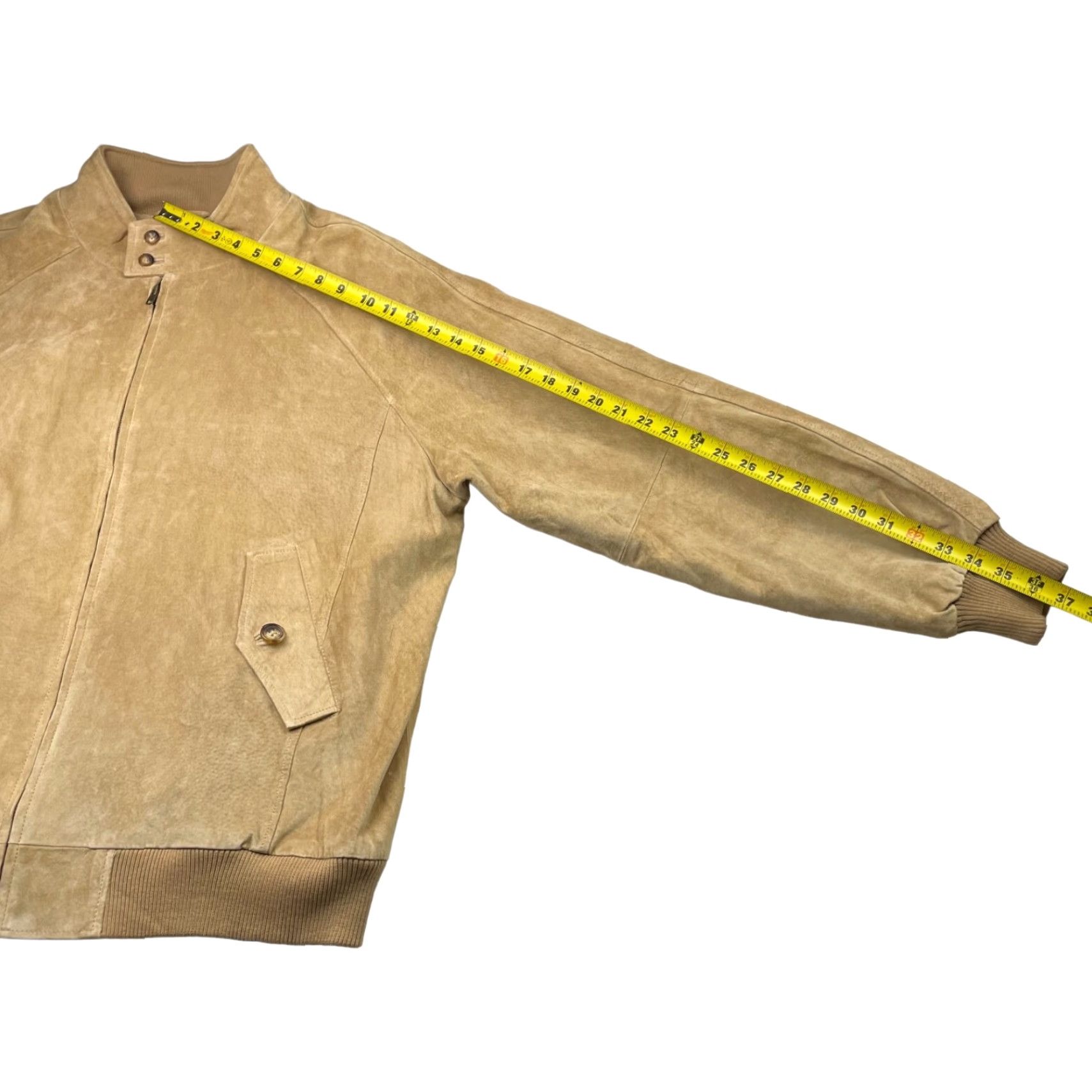 Orvis VINTAGE Orvis Bomber Jacket Beige XL Men’s Full Zip Plaid Liner 100% Suede Leather Size US XL / EU 56 / 4 - 7 Thumbnail