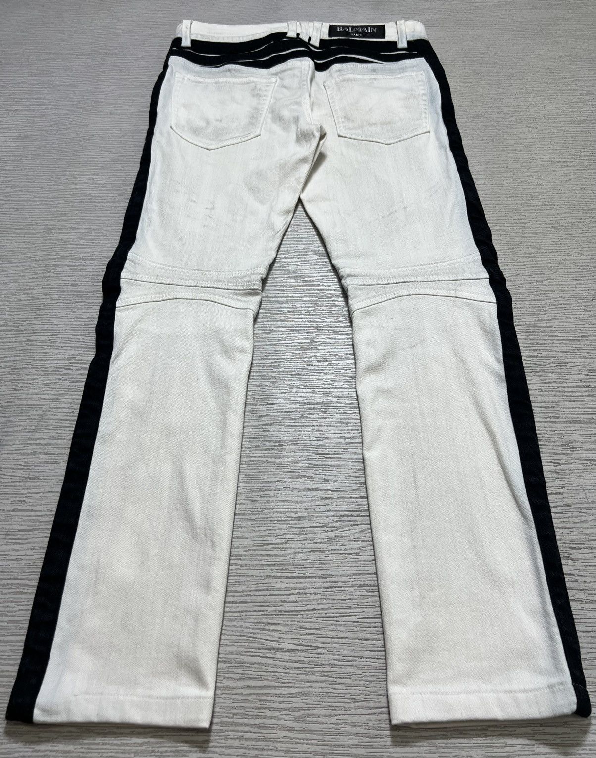 Balmain Balmain - S/S 15’ - White/Black Biker Jeans Size US 29 - 12 Thumbnail