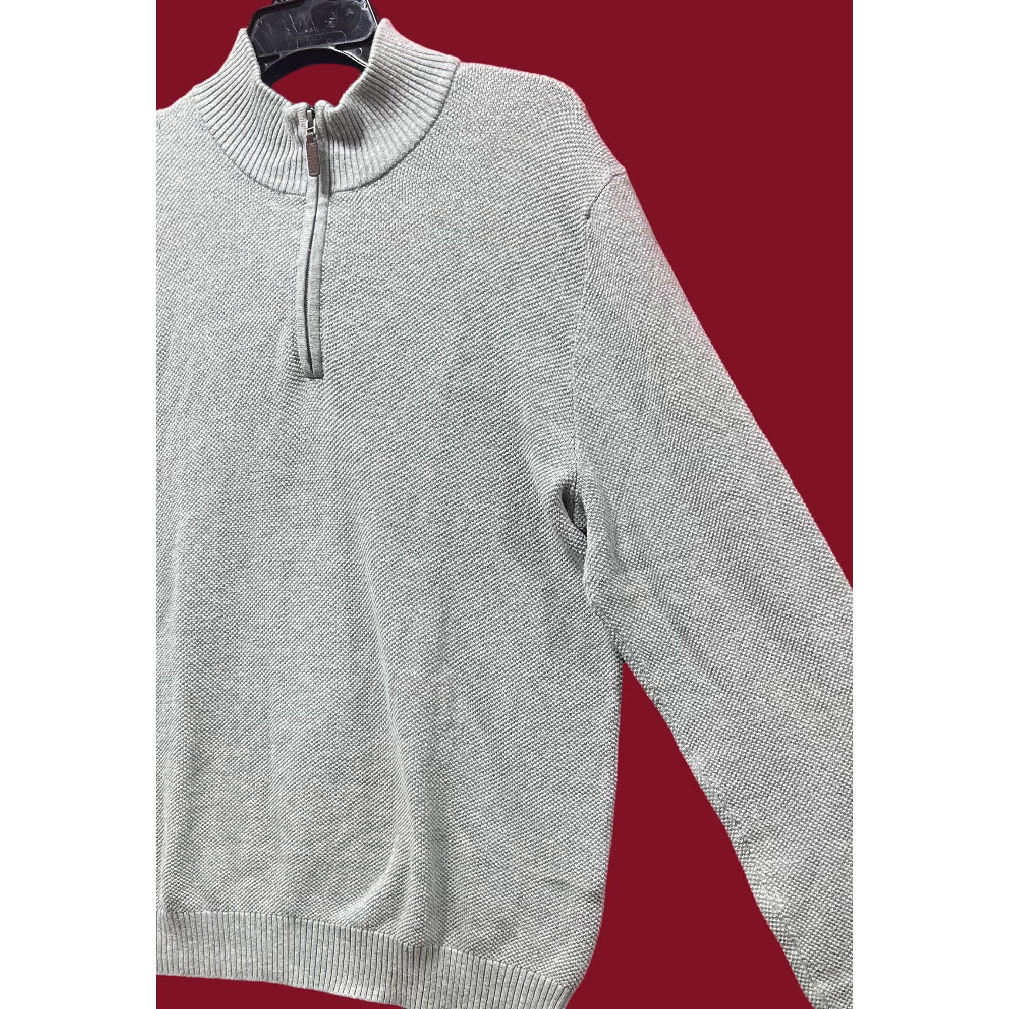 Club Room Club Room - Men's Quarter-Zip Textured Cotton Sweater - Gray Size US M / EU 48-50 / 2 - 13 Thumbnail