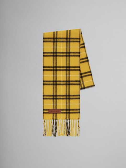 Marni o1w1db11024 Size: OS / Checked Wool Scarf in Yellow Size ONE SIZE - 1 Preview