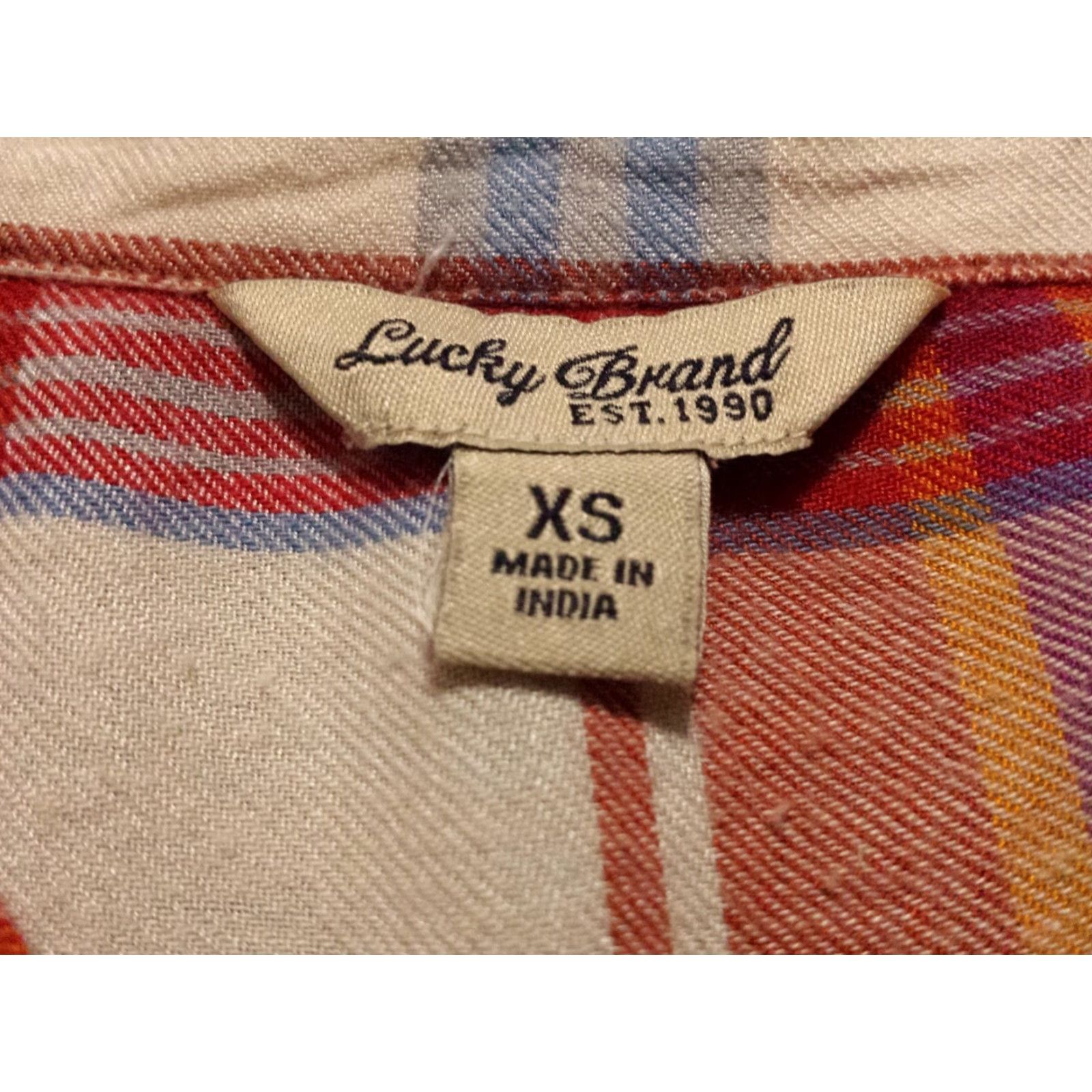 Lucky Brand Lucky Brand Shirt XS Womens Multicolor Plaid Long Sleeve Button-Front Size XS / US 0-2 / IT 36-38 - 5 Thumbnail