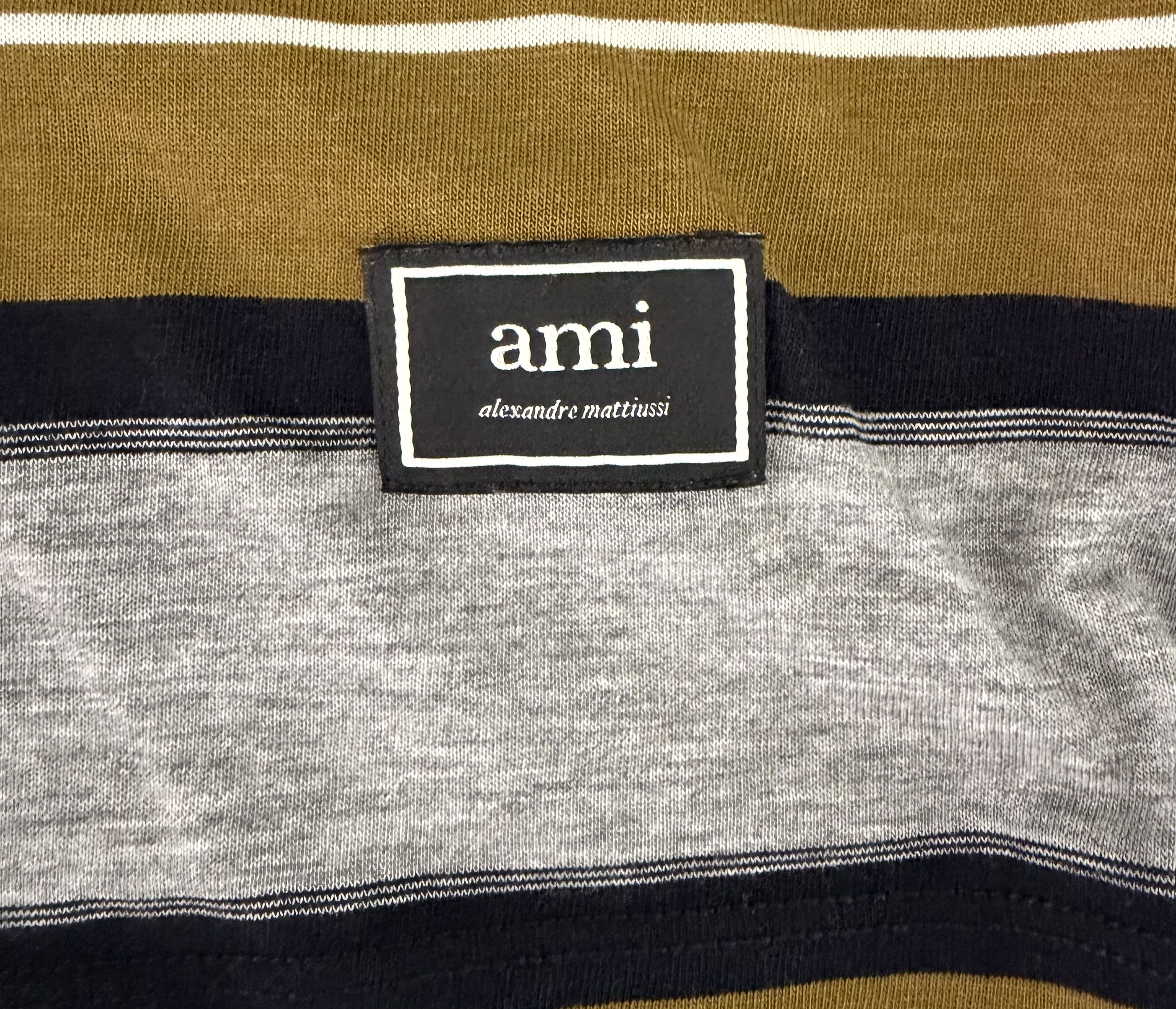 AMI AMI Alexandre Mattiussi Green Striped Polo Size US M / EU 48-50 / 2 - 4 Thumbnail