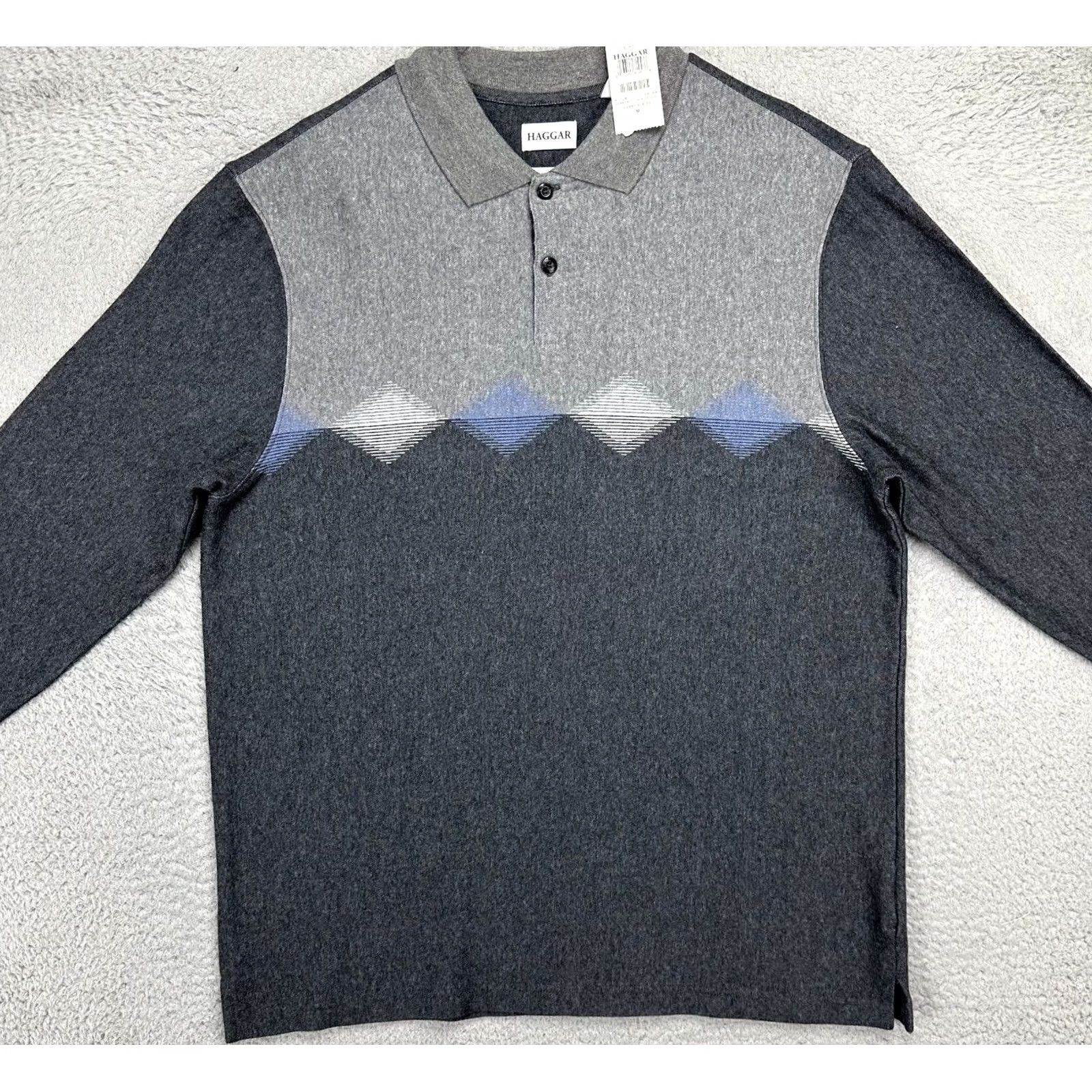 Haggar Haggar Sweater Adult Medium Grey Polo Sweatshirt Long Sleeve Pullover Mens NEW Size US M / EU 48-50 / 2 - 2 Thumbnail
