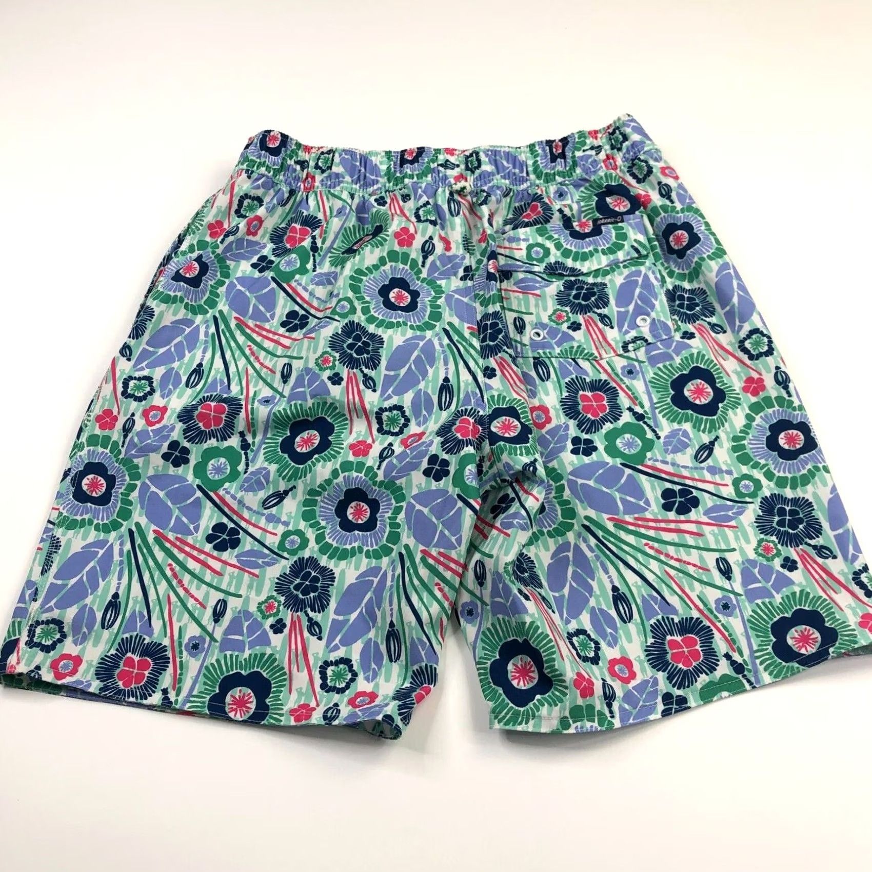 johnnie-O johnnie-O Swim Trunk Shorts Men Med Elastic Waist Lined 8.5" Multicolor Fits 30W Size US 31 - 2 Thumbnail